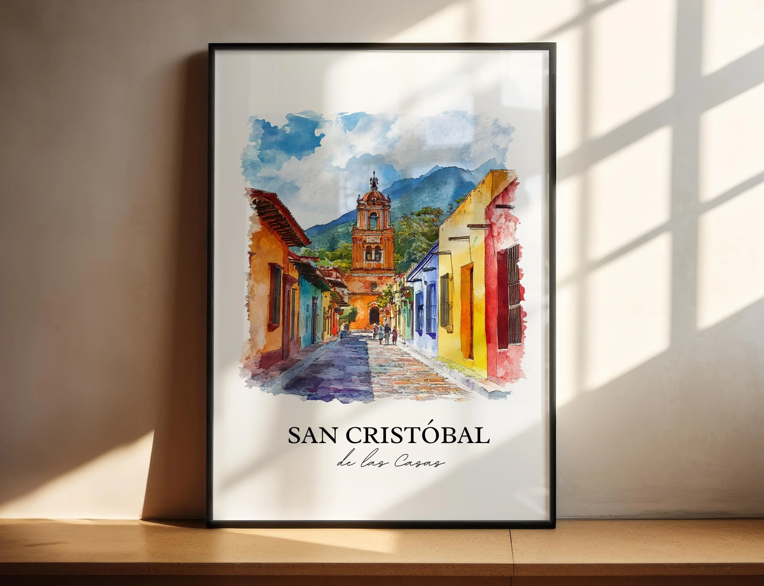 San Cristobal de Las Casas, Mexico – Watercolor Art Print