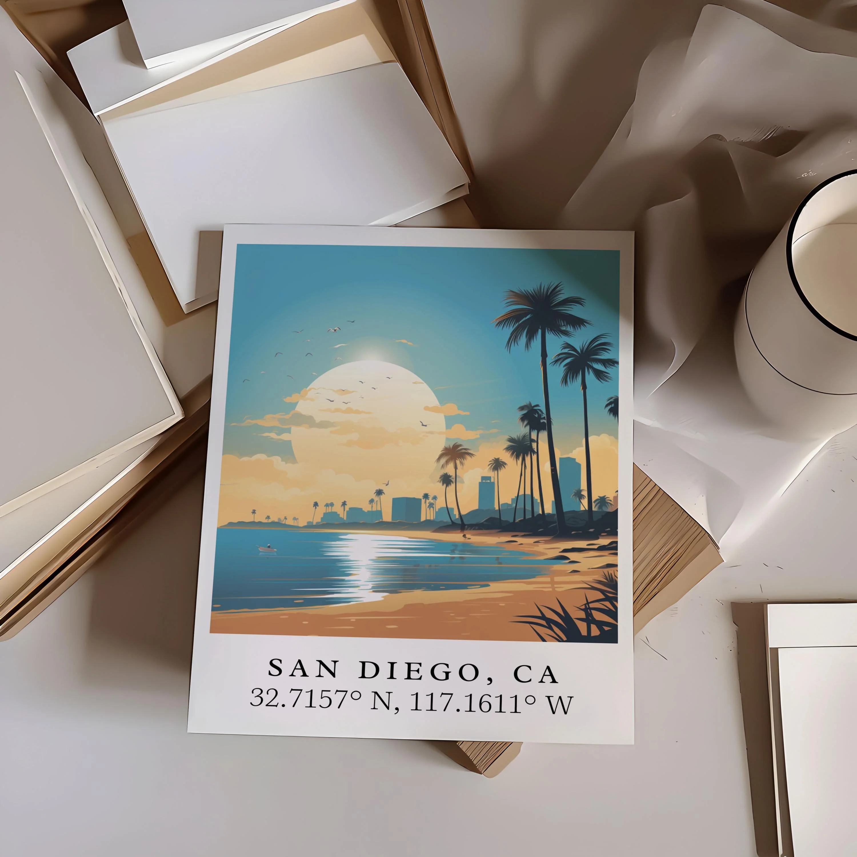 San Diego, California – Watercolor Art Print - Image 2