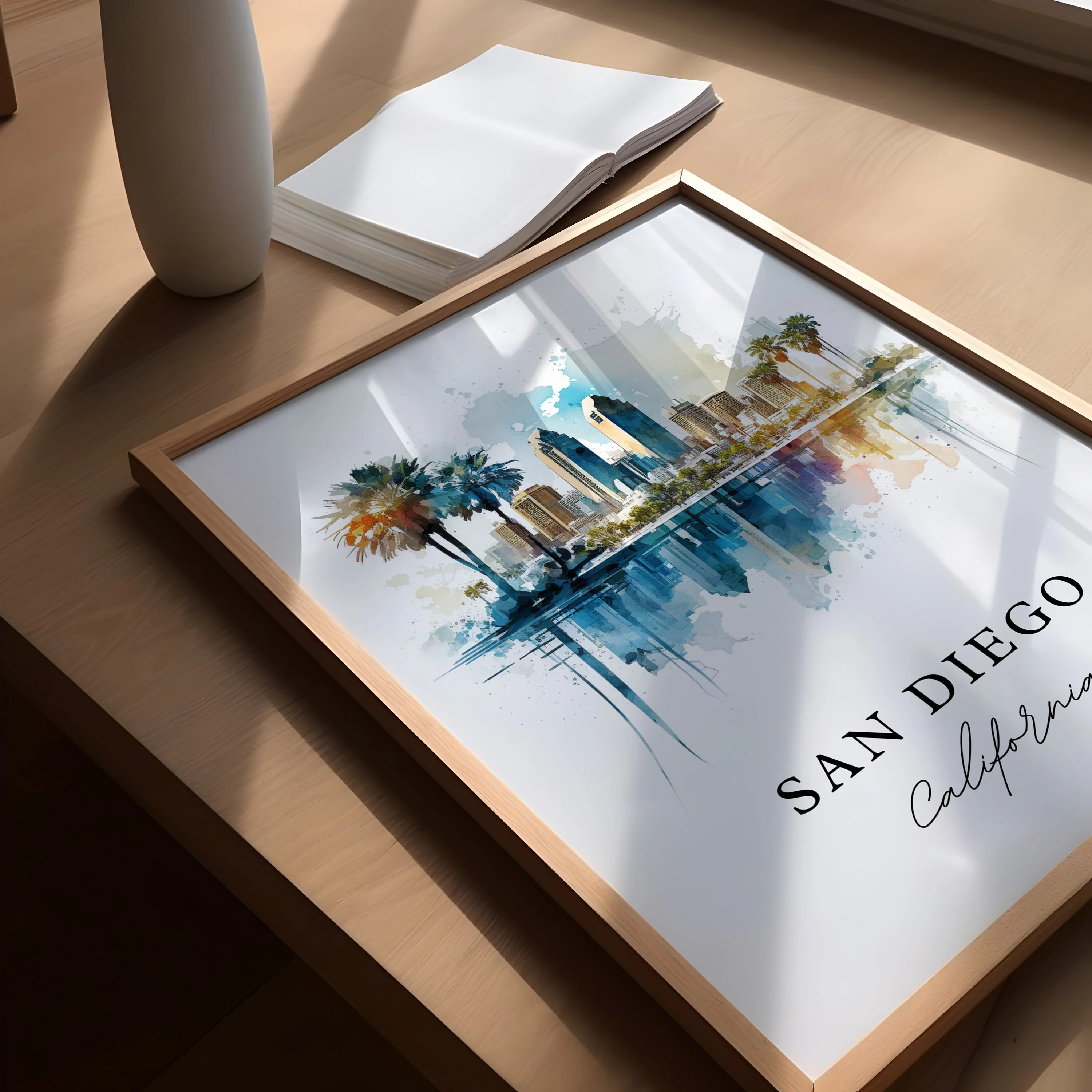 San Diego, California – Watercolor Art Print - Image 3