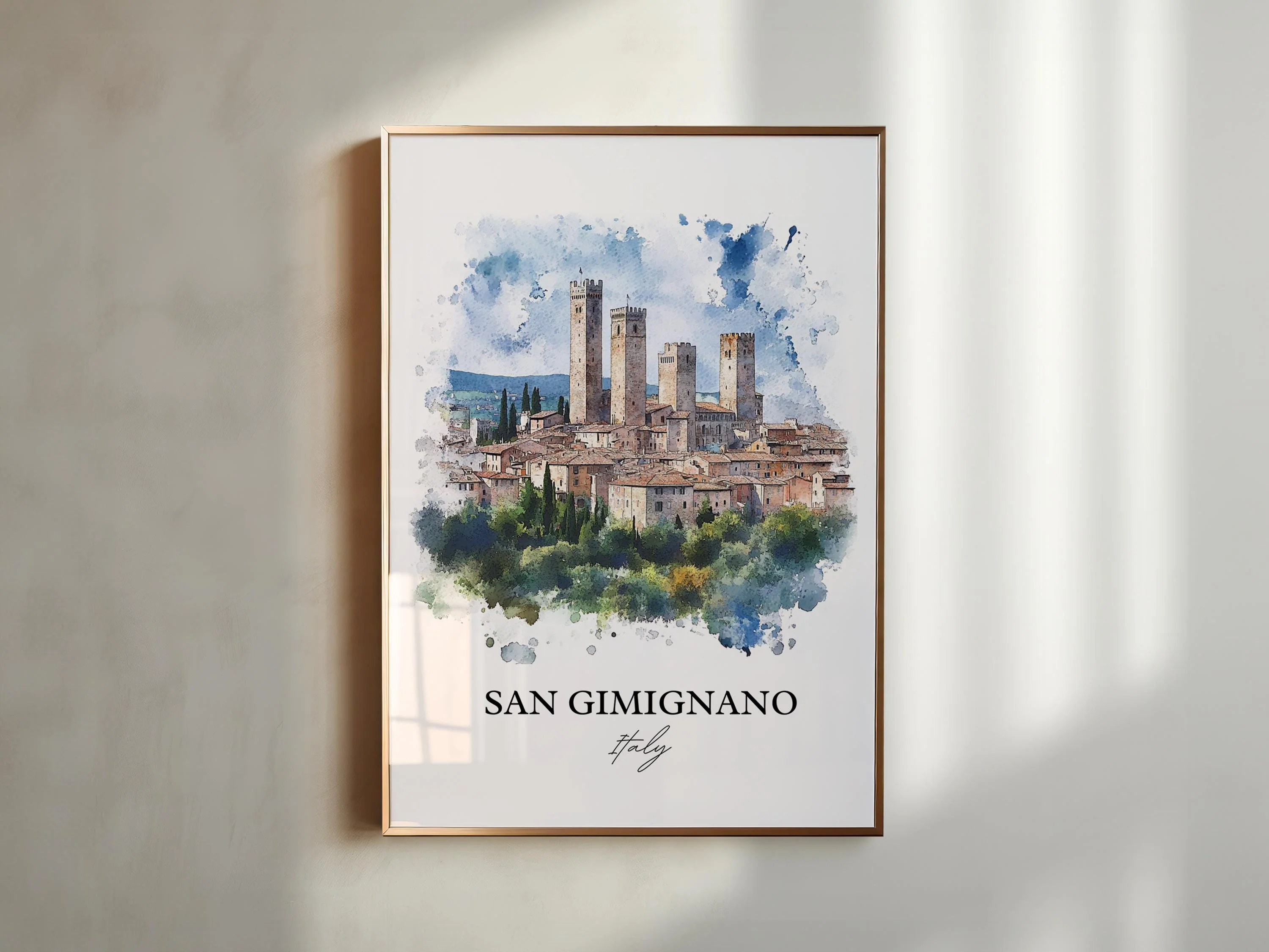 San Gimignano, Italy – Watercolor Art Print - Image 4