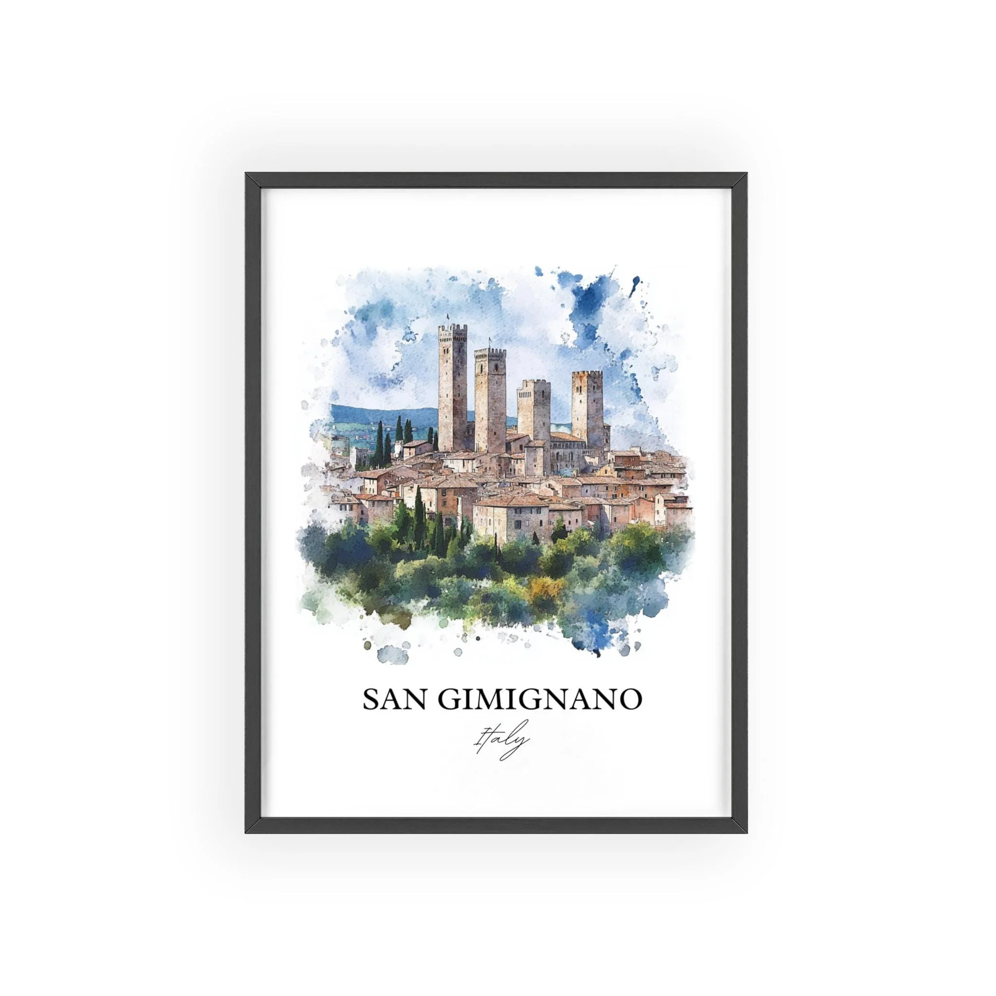 San Gimignano, Italy – Watercolor Art Print - Image 7