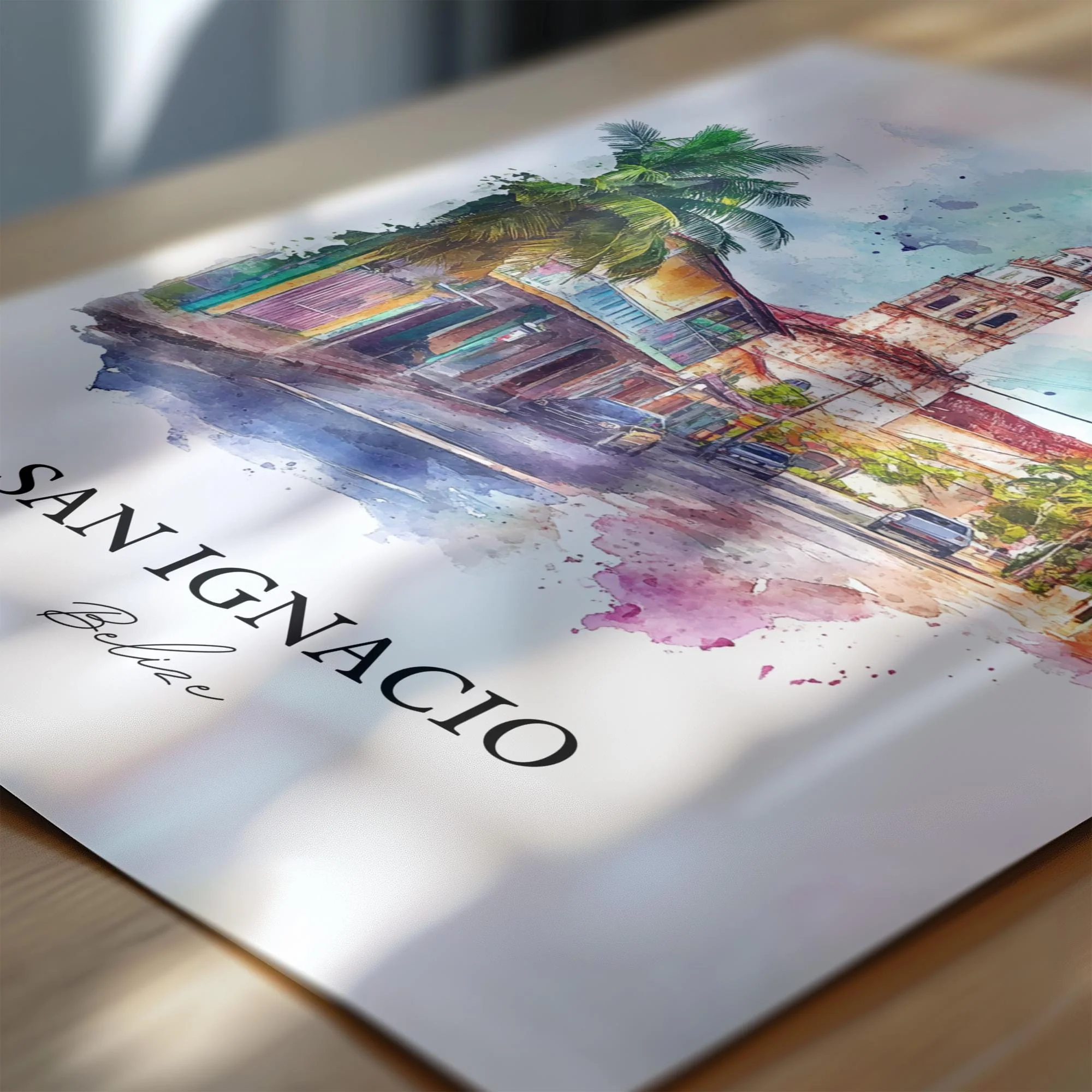 San Ignacio, Belize – Watercolor Art Print - Image 2