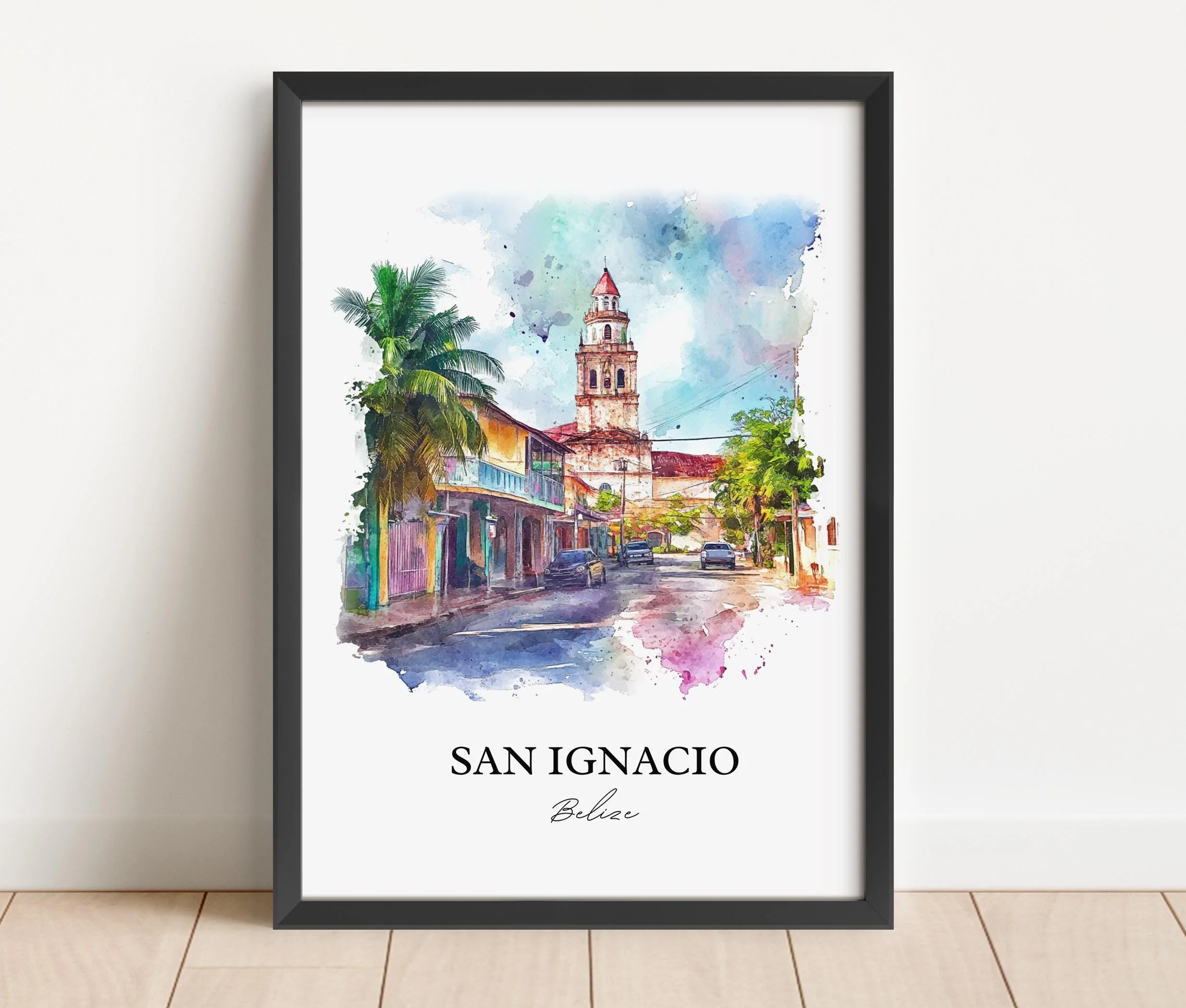 San Ignacio, Belize – Watercolor Art Print - Image 6