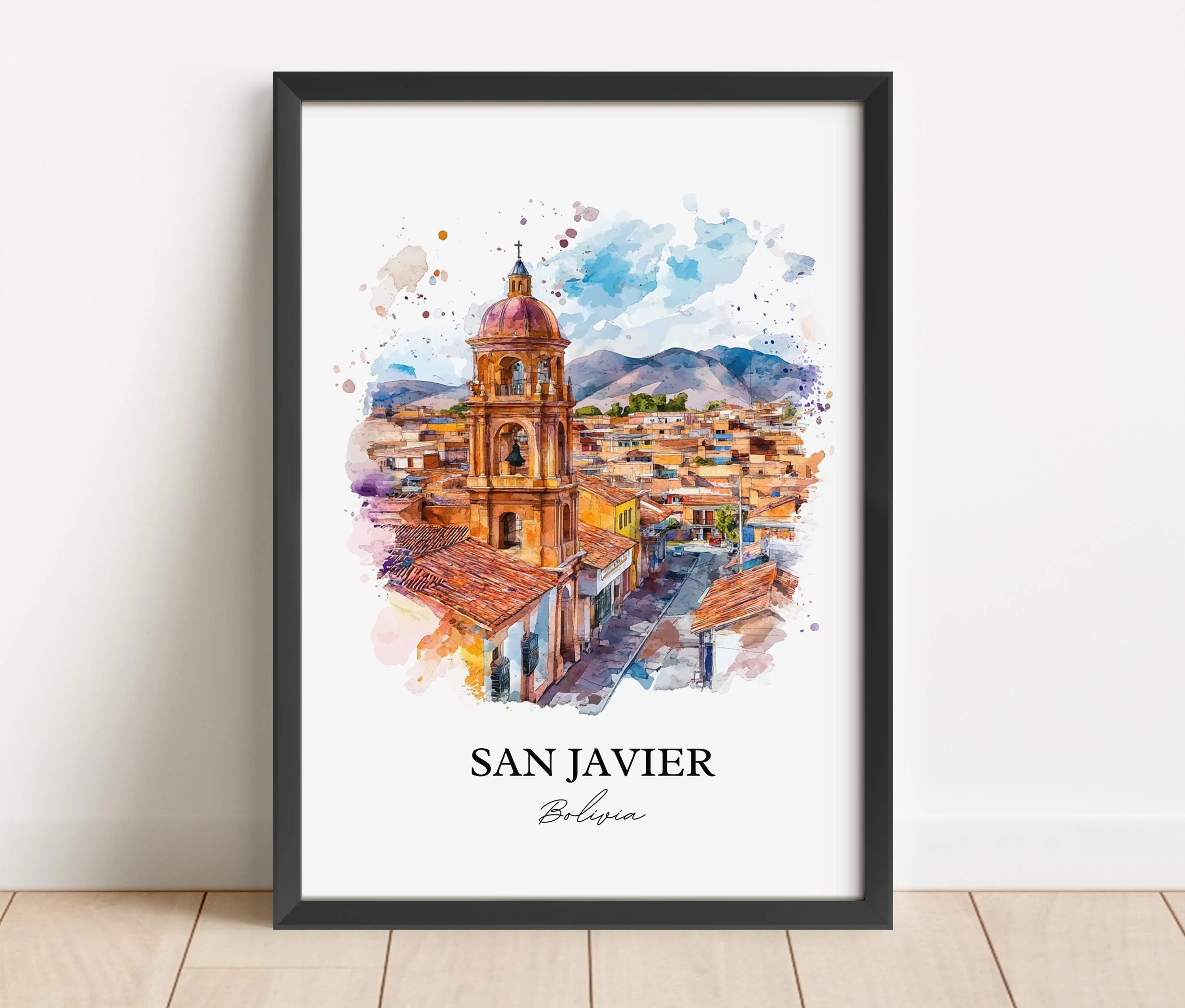 San Javier, Bolivia – Watercolor Art Print - Image 5