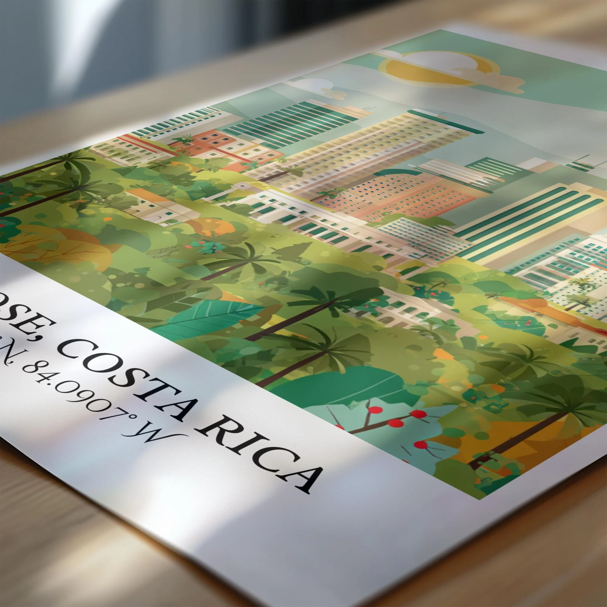 San Jose, Costa Rica – Watercolor Art Print - Image 2