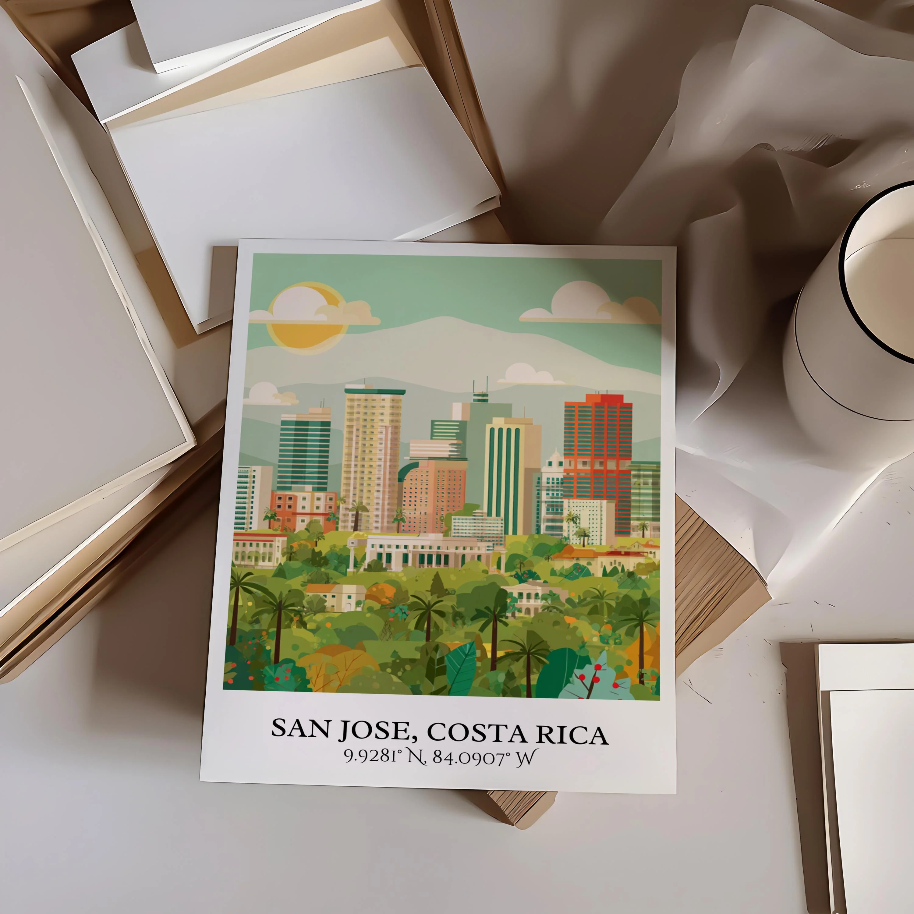 San Jose, Costa Rica – Watercolor Art Print - Image 6
