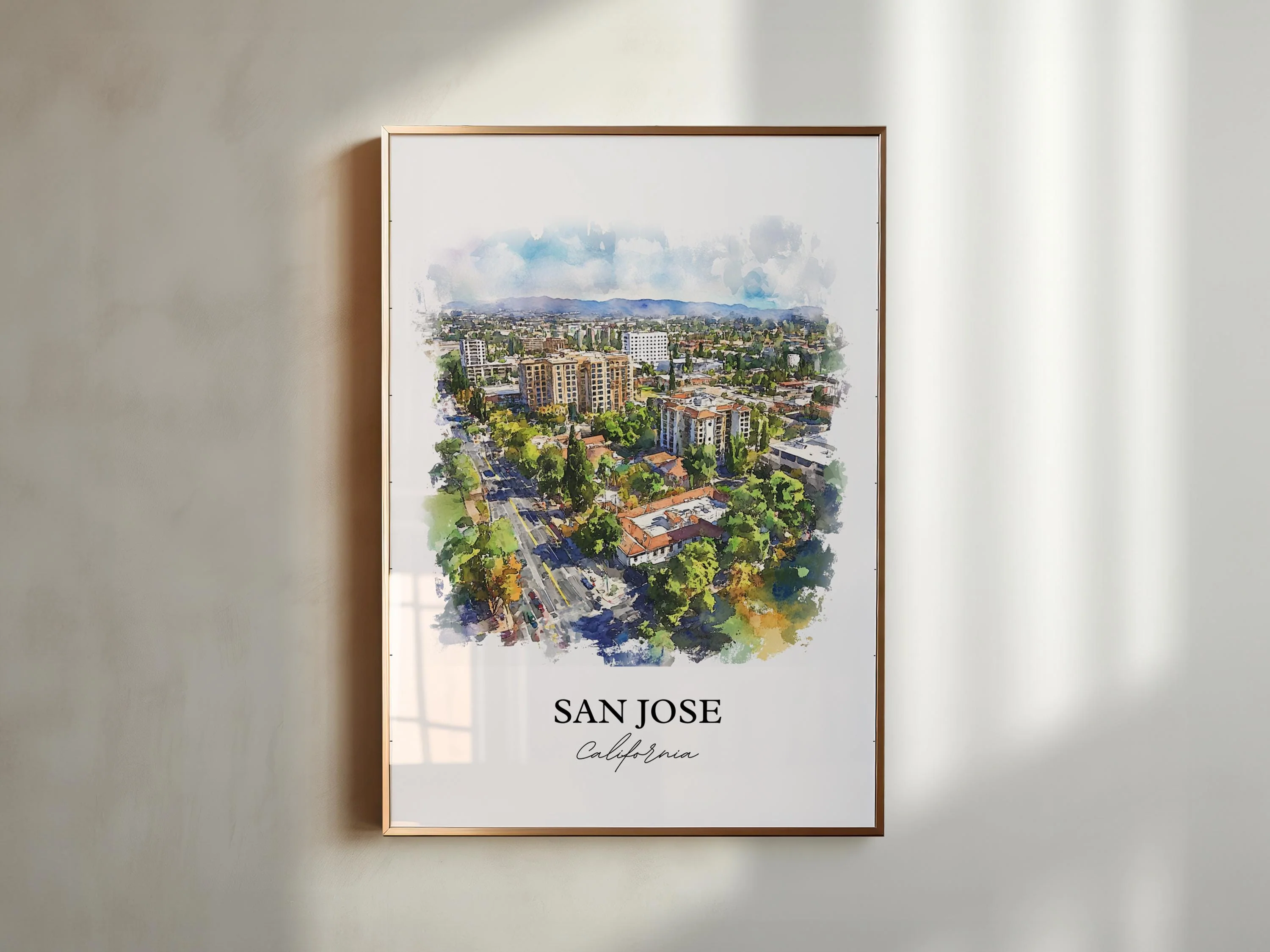 San Jose, USA – Watercolor Art Print - Image 3
