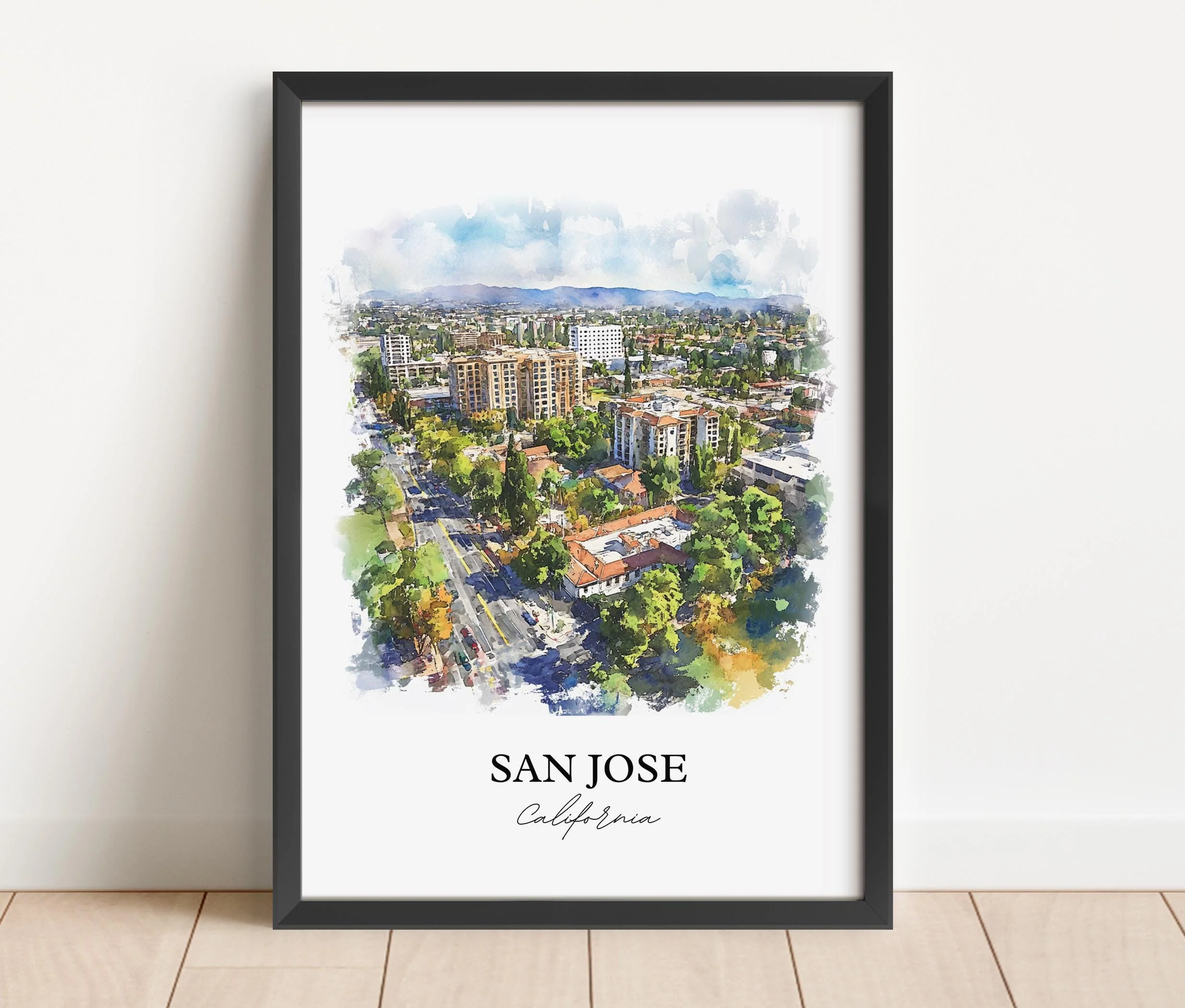 San Jose, USA – Watercolor Art Print - Image 4
