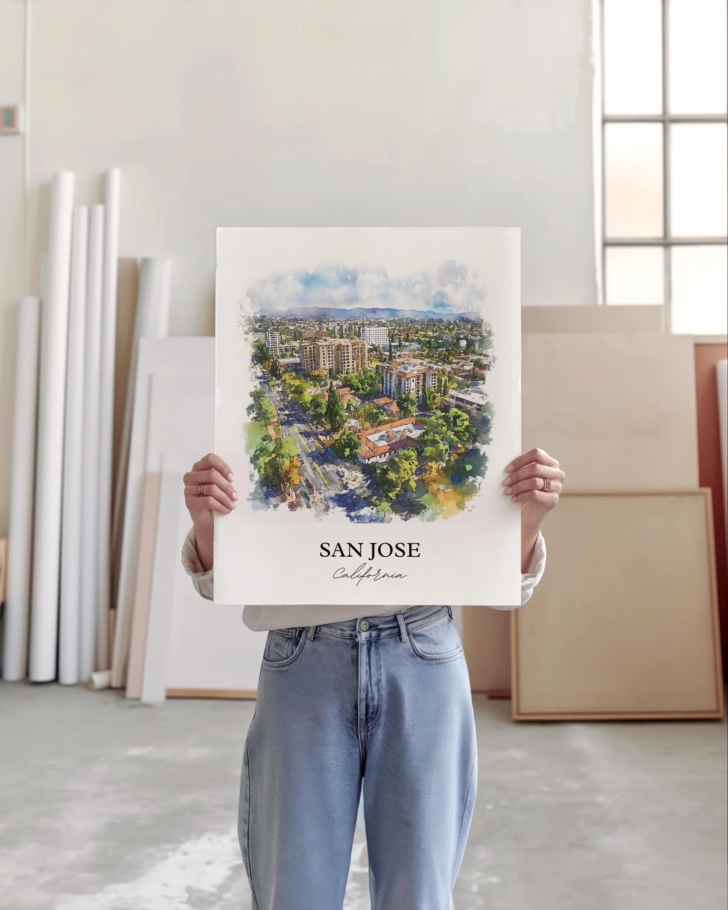San Jose, USA – Watercolor Art Print - Image 5