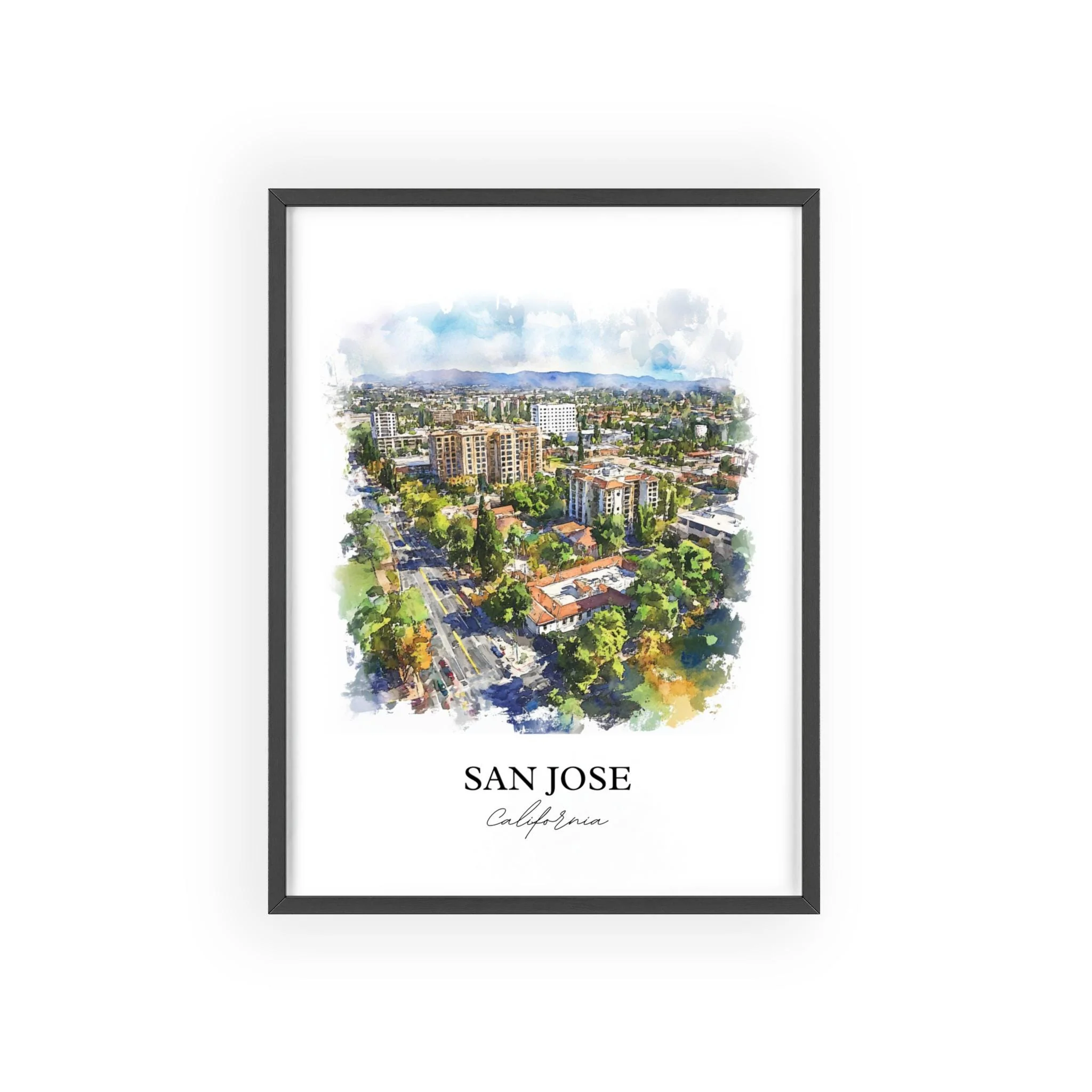 San Jose, USA – Watercolor Art Print - Image 7