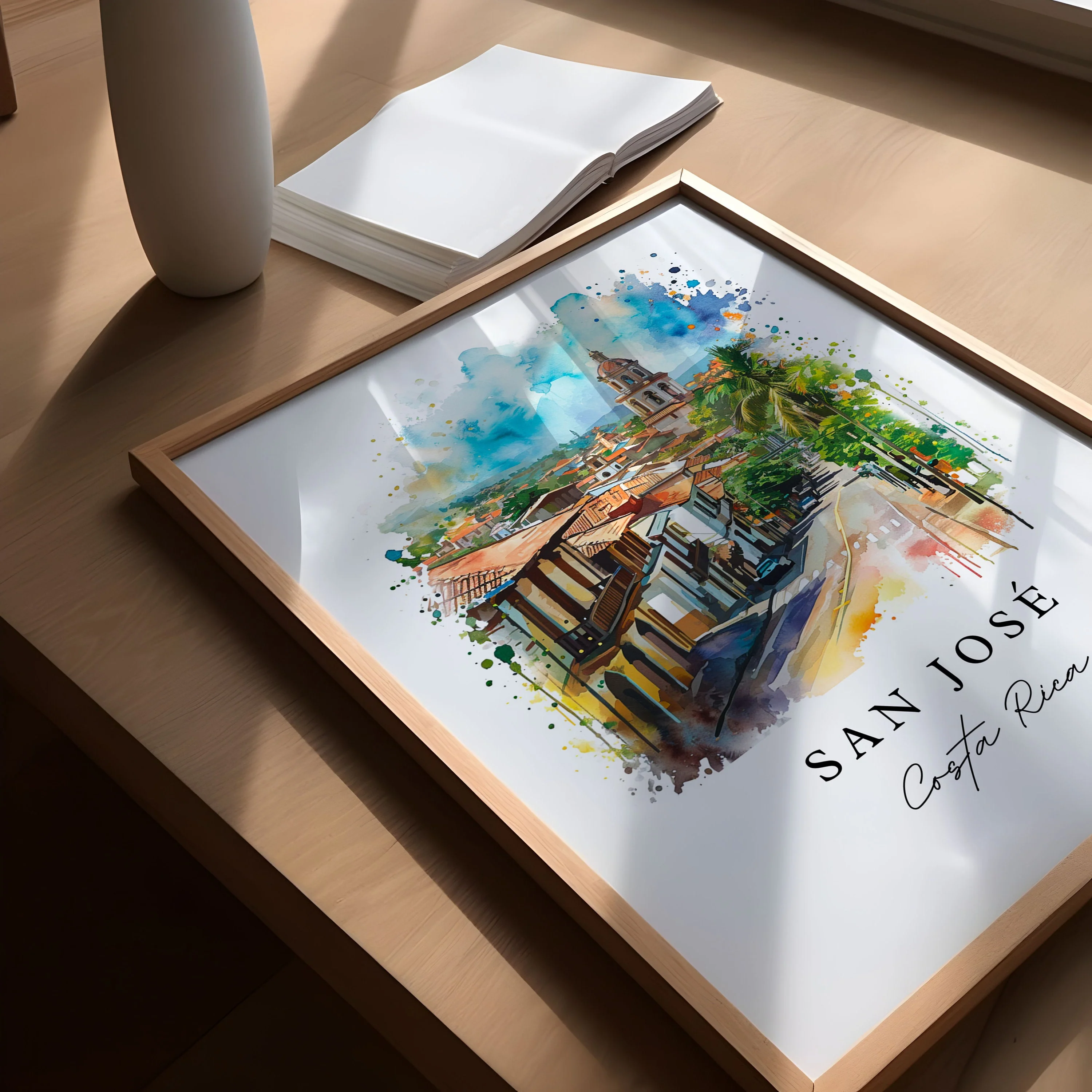 San Jose, Costa Rica – Watercolor Art Print - Image 3