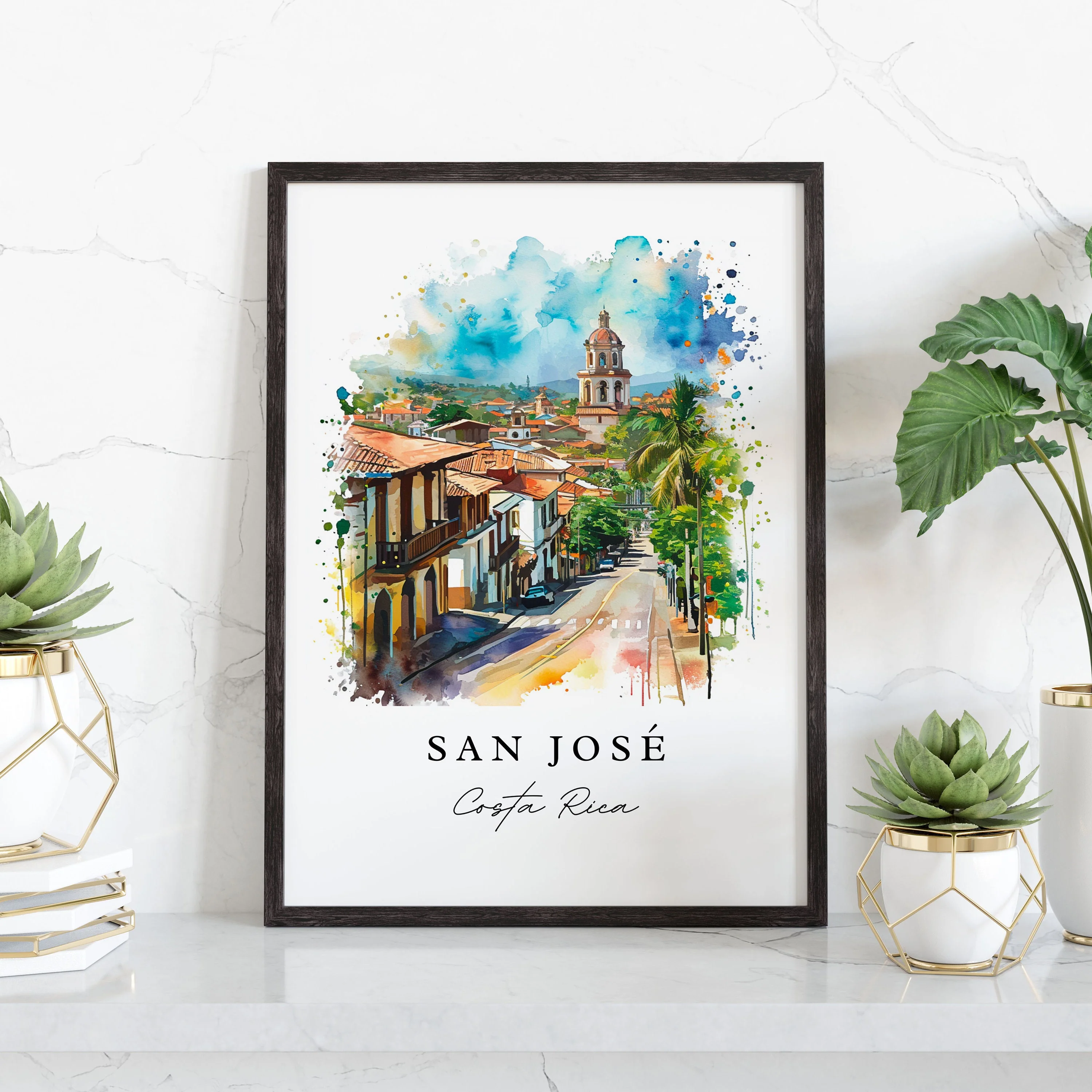 San Jose, Costa Rica – Watercolor Art Print - Image 5