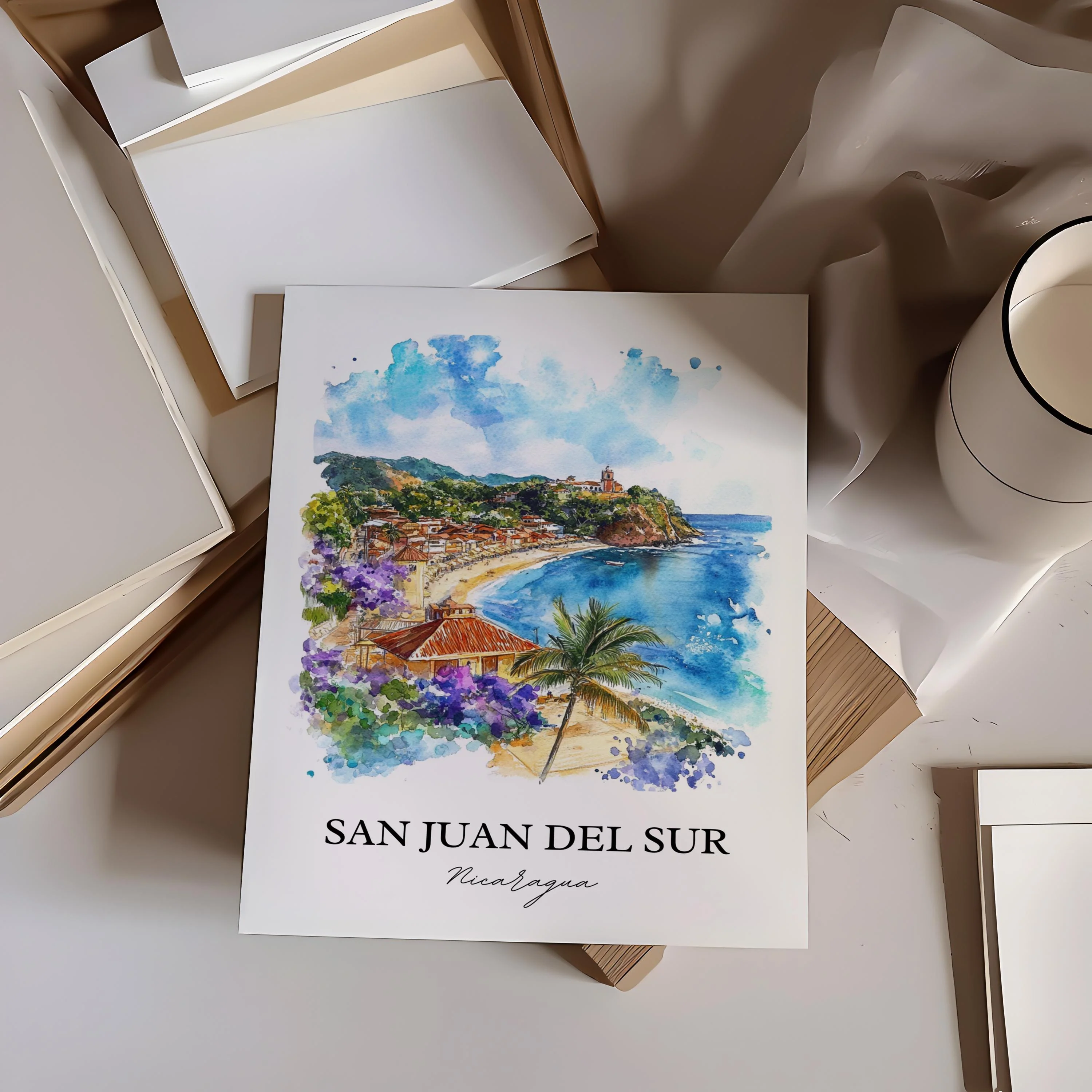 San Juan del Sur, Nicaragua – Watercolor Art Print - Image 4