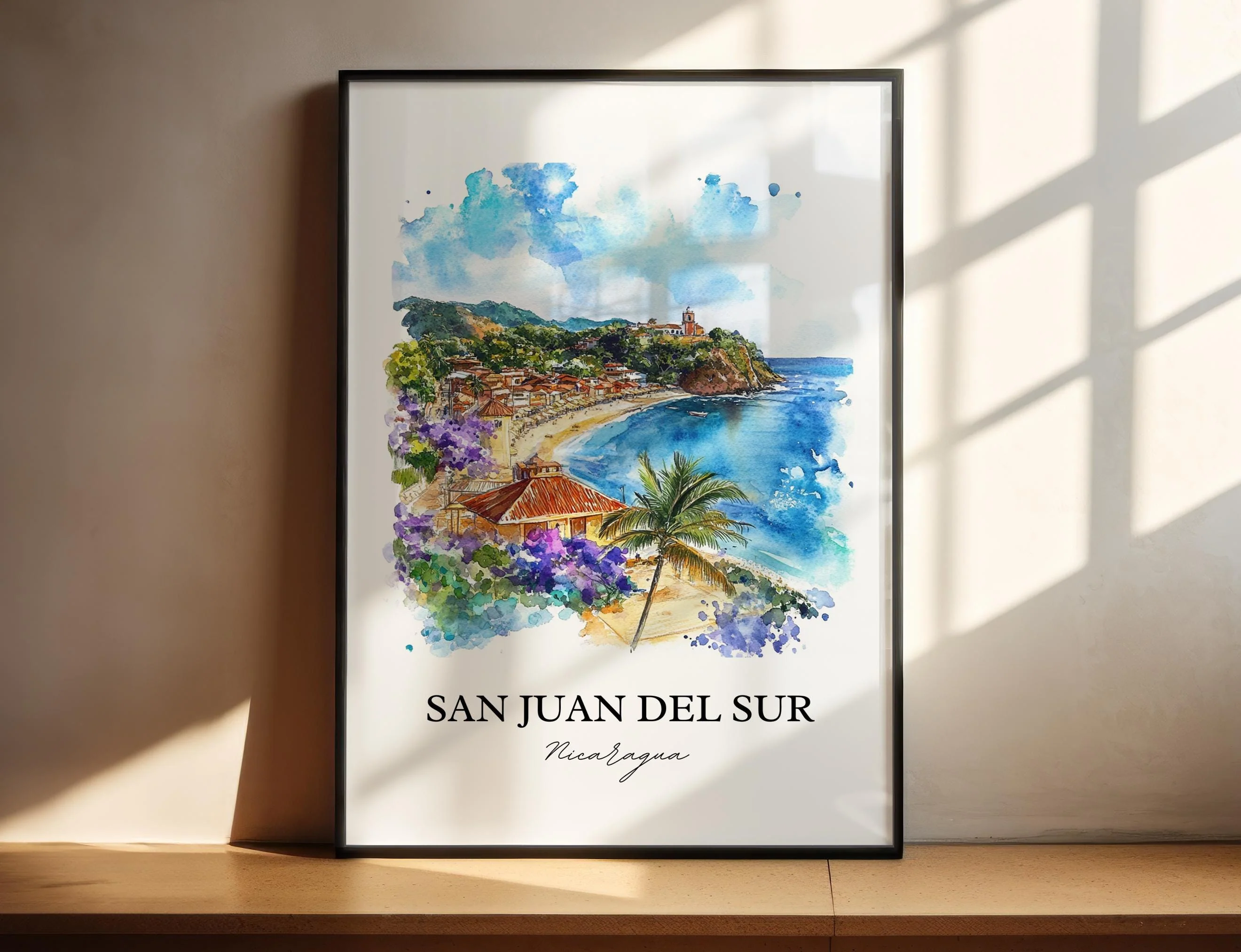 San Juan del Sur, Nicaragua – Watercolor Art Print