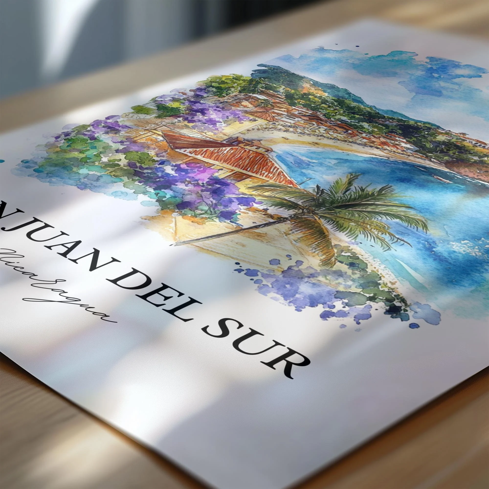 San Juan del Sur, Nicaragua – Watercolor Art Print - Image 2