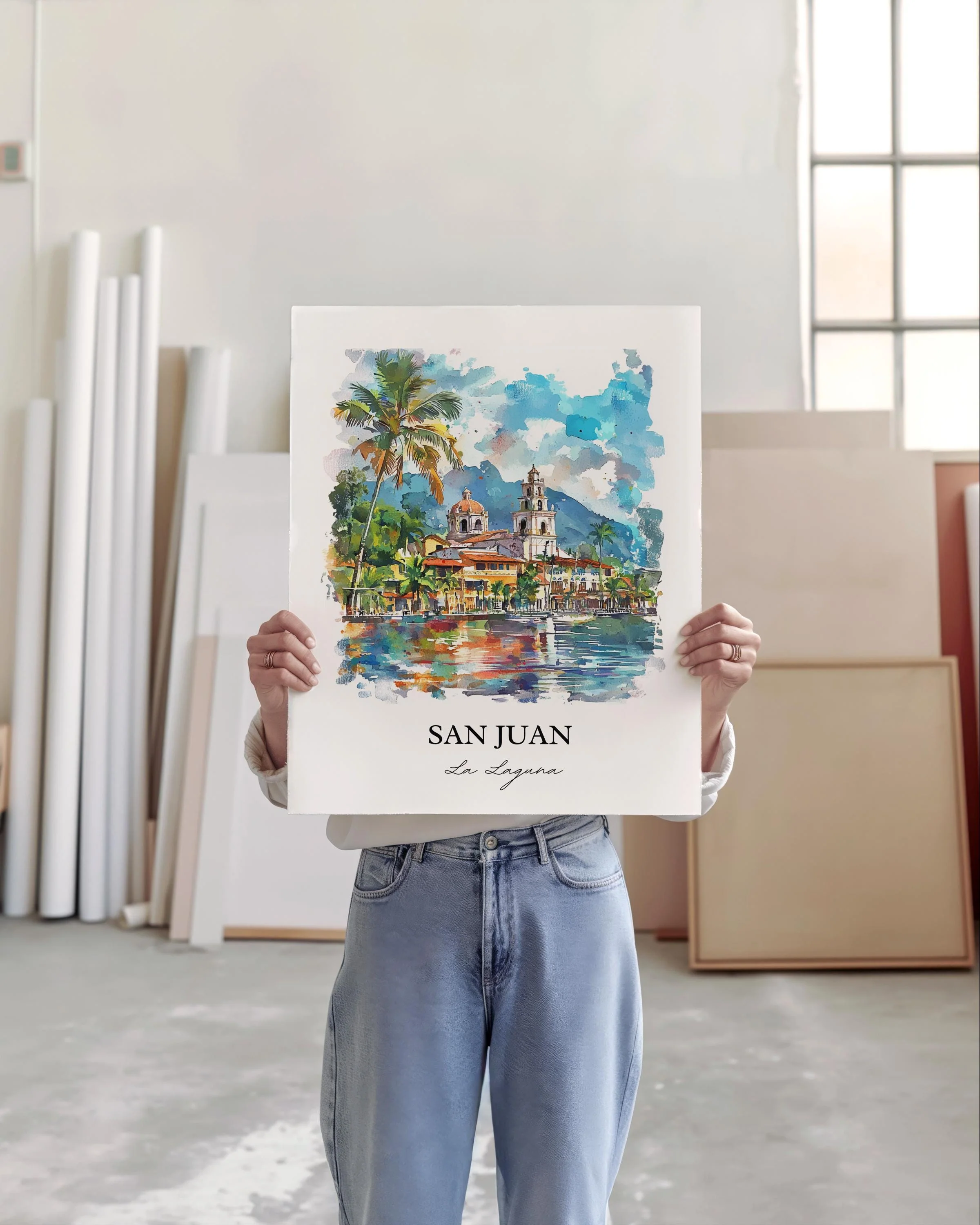 San Juan La Laguna, Guatemala – Watercolor Art Print - Image 3