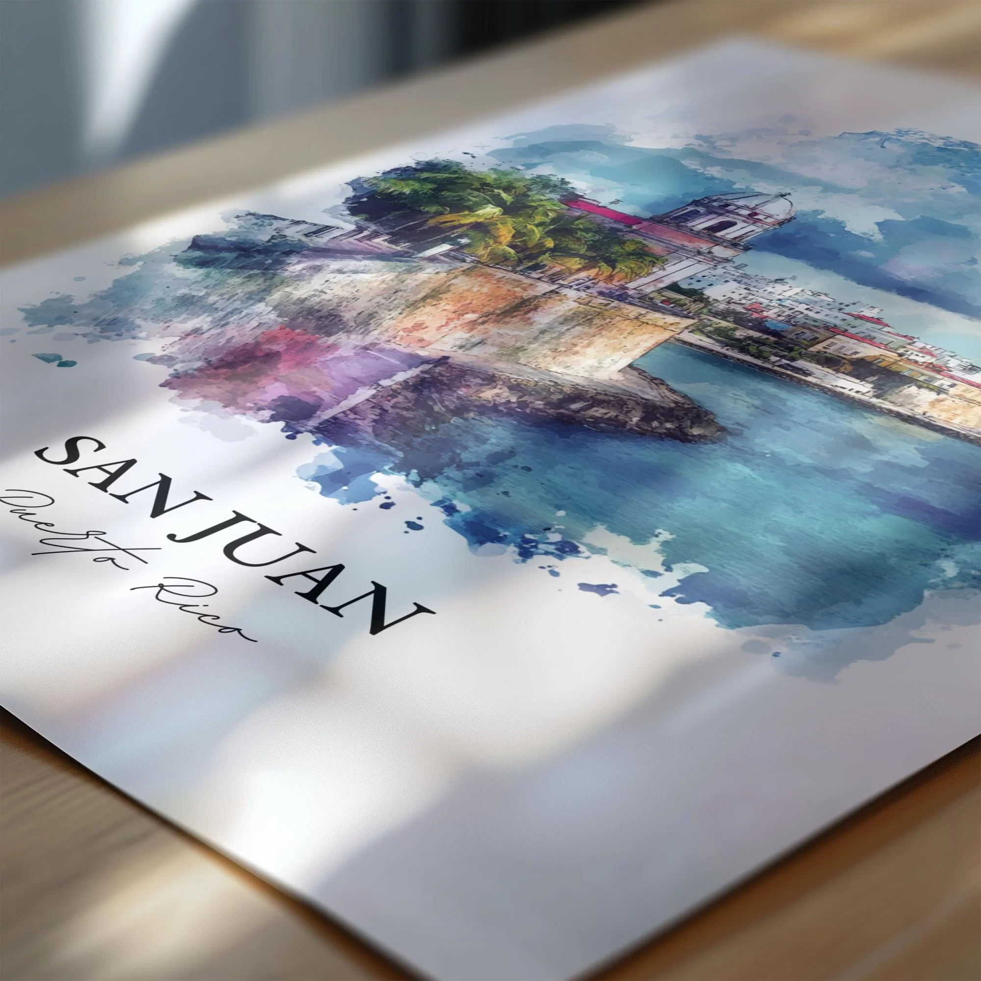 San Juan, Puerto Rico – Watercolor Art Print - Image 2