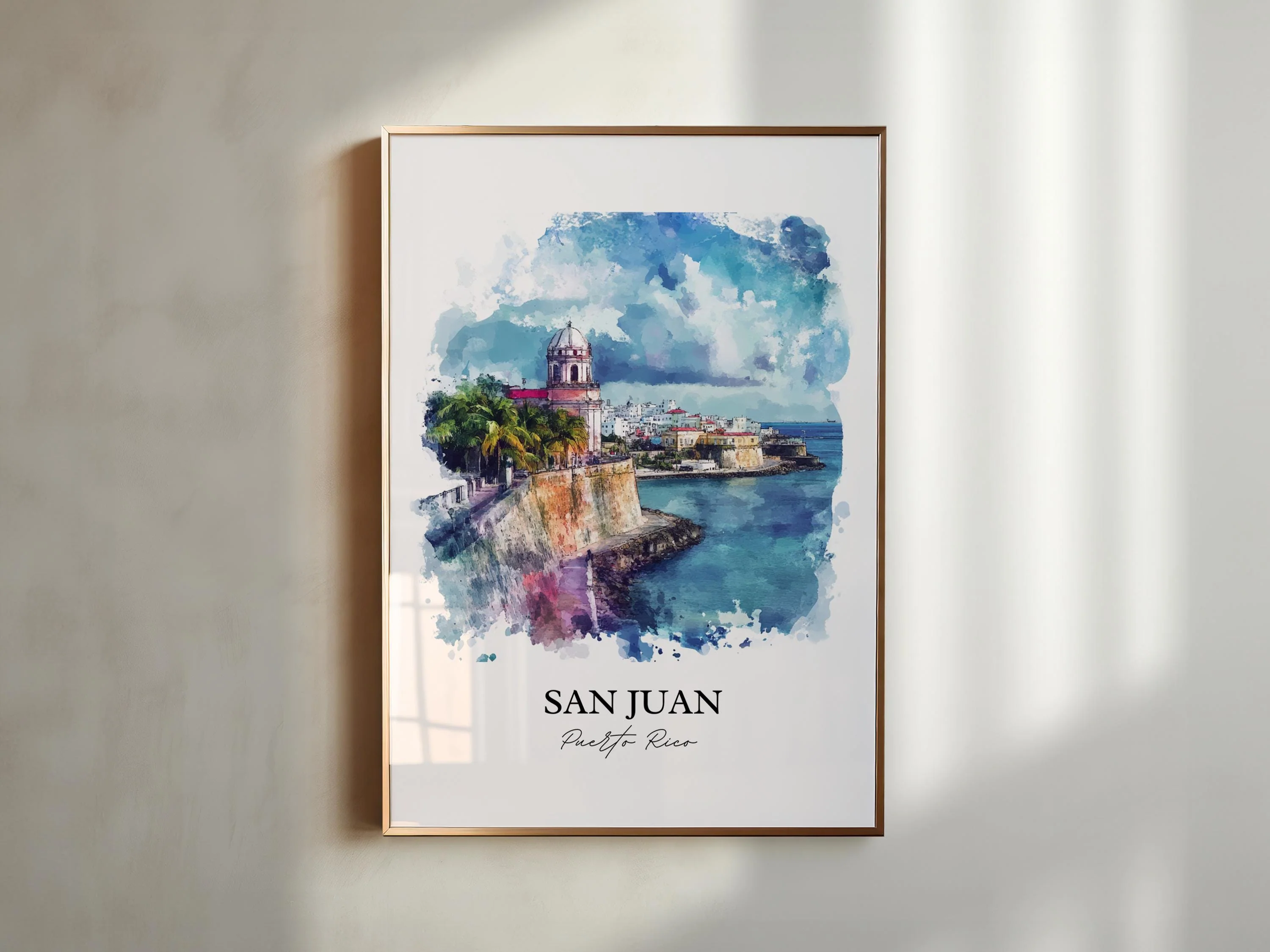 San Juan, Puerto Rico – Watercolor Art Print - Image 3