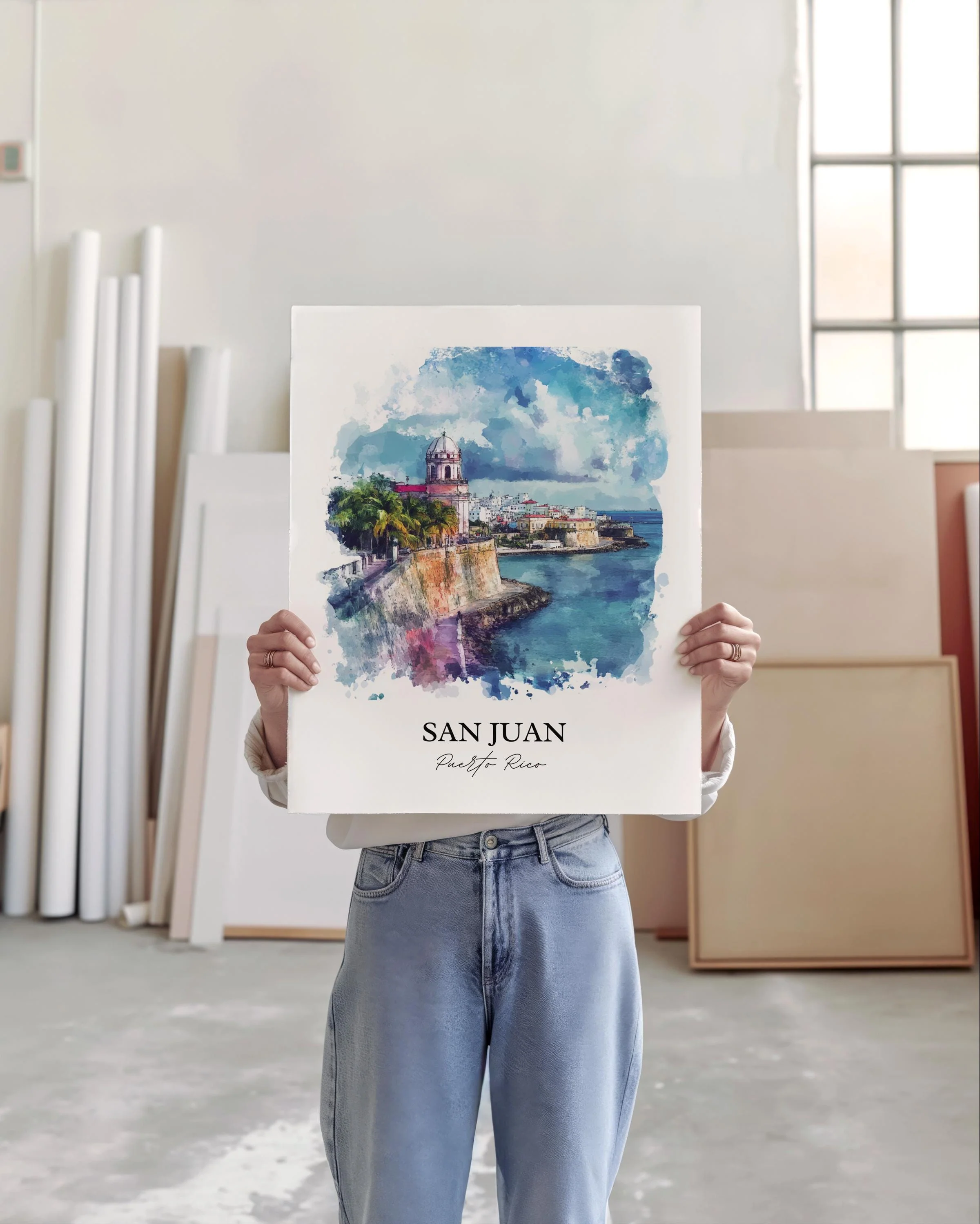 San Juan, Puerto Rico – Watercolor Art Print - Image 4