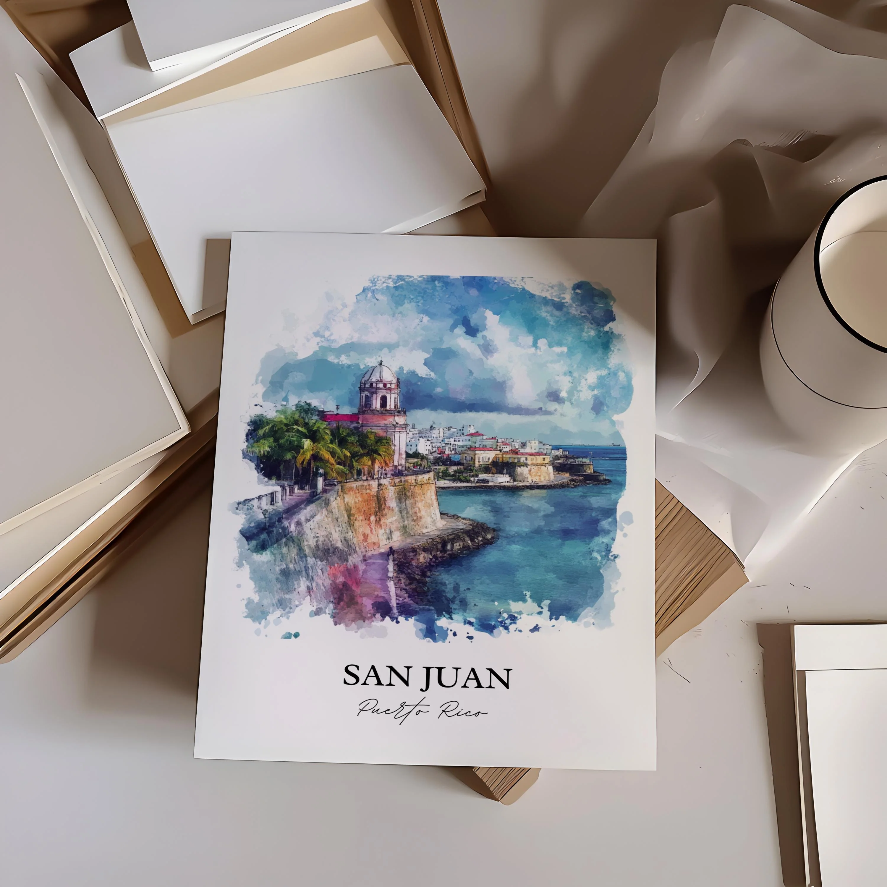 San Juan, Puerto Rico – Watercolor Art Print - Image 5