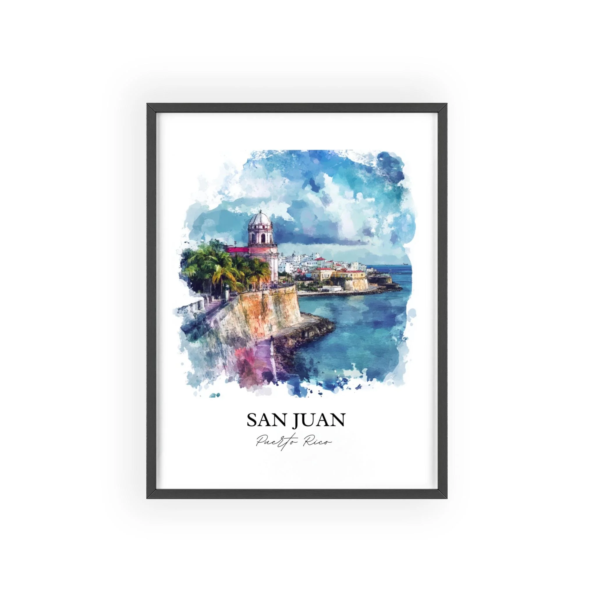San Juan, Puerto Rico – Watercolor Art Print - Image 7