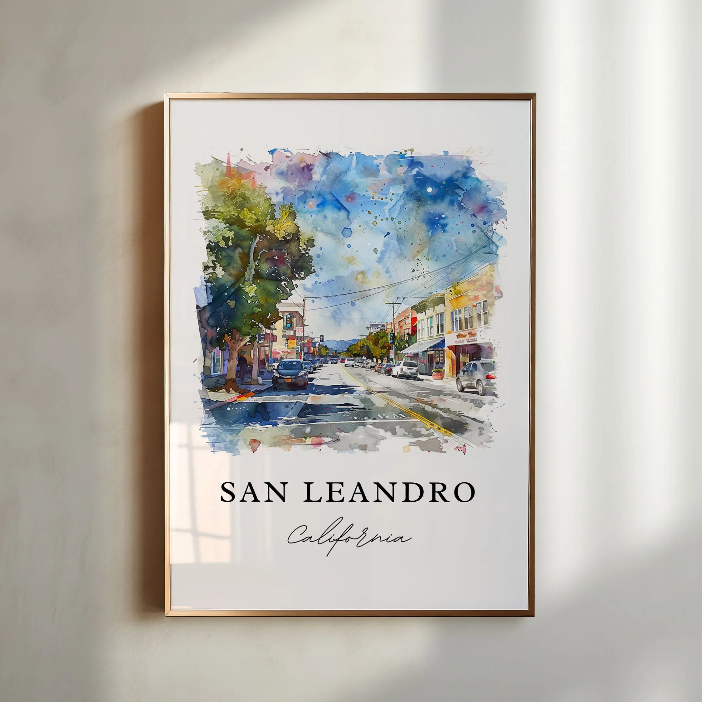 San Leandro, USA – Watercolor Art Print