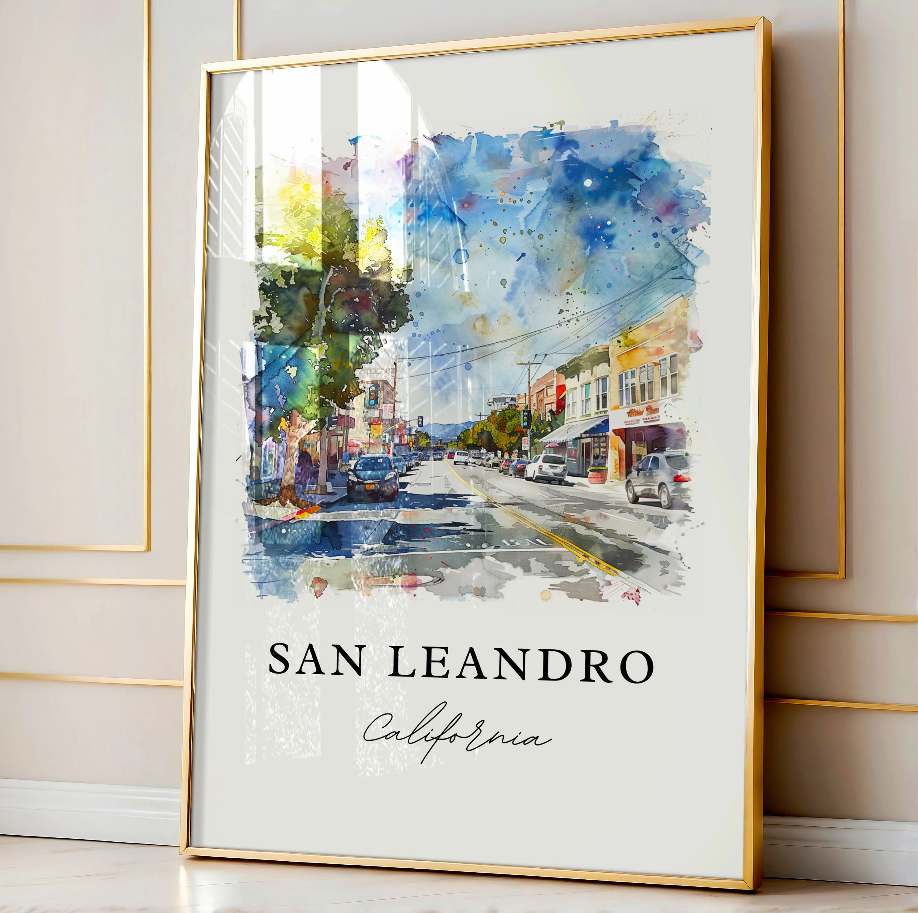 San Leandro, USA – Watercolor Art Print - Image 10