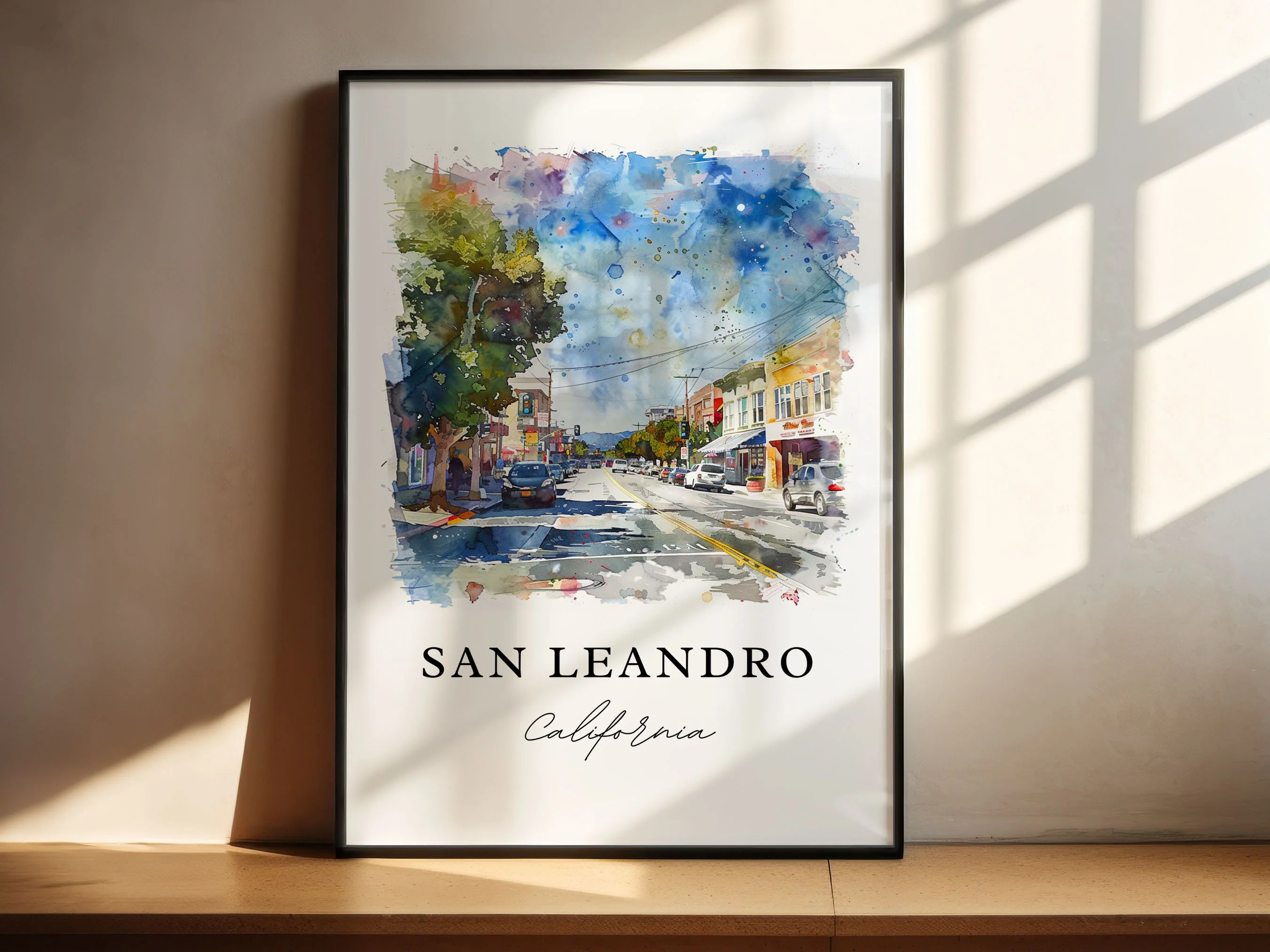 San Leandro, USA – Watercolor Art Print - Image 4