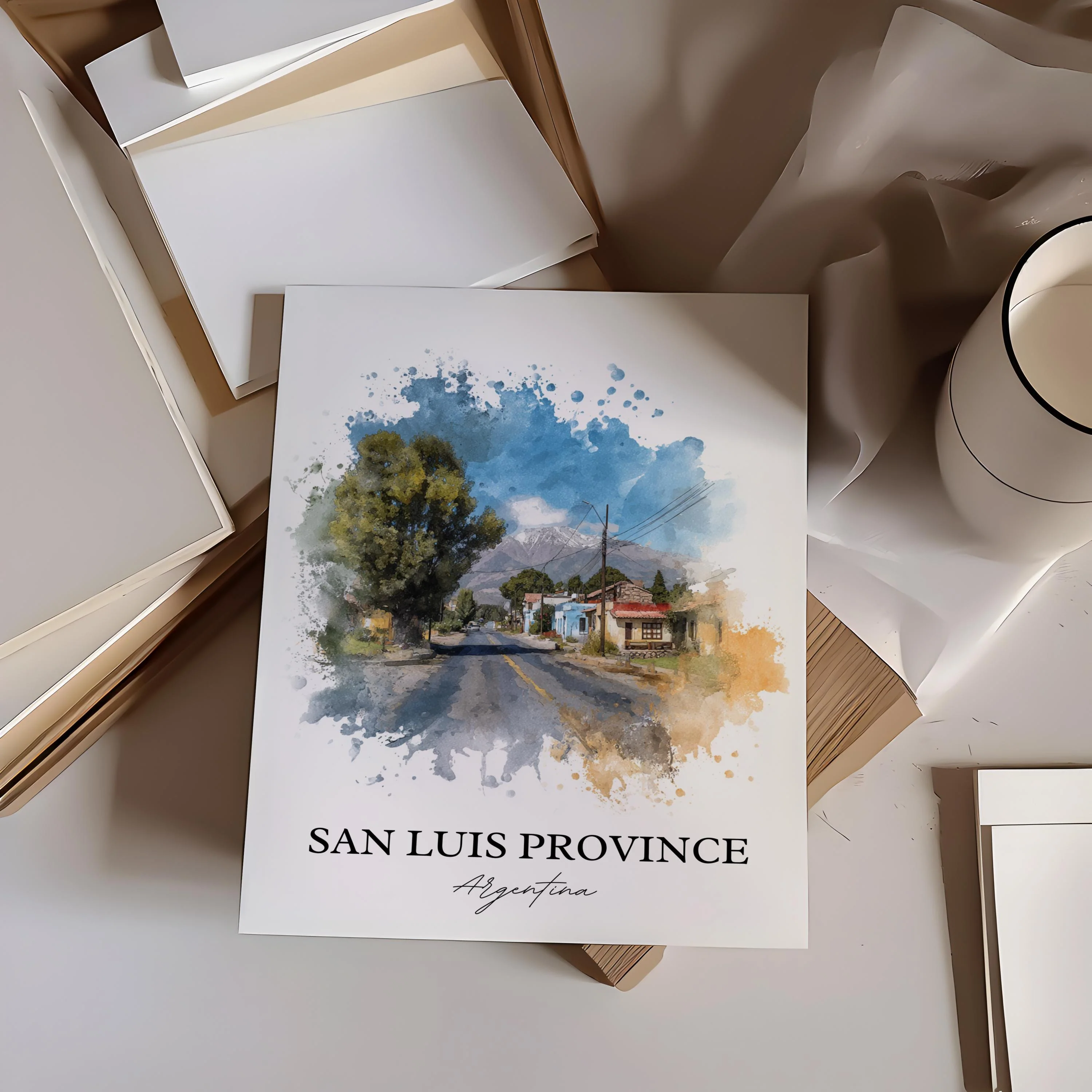 San Luis Province, Argentina – Watercolor Art Print - Image 2