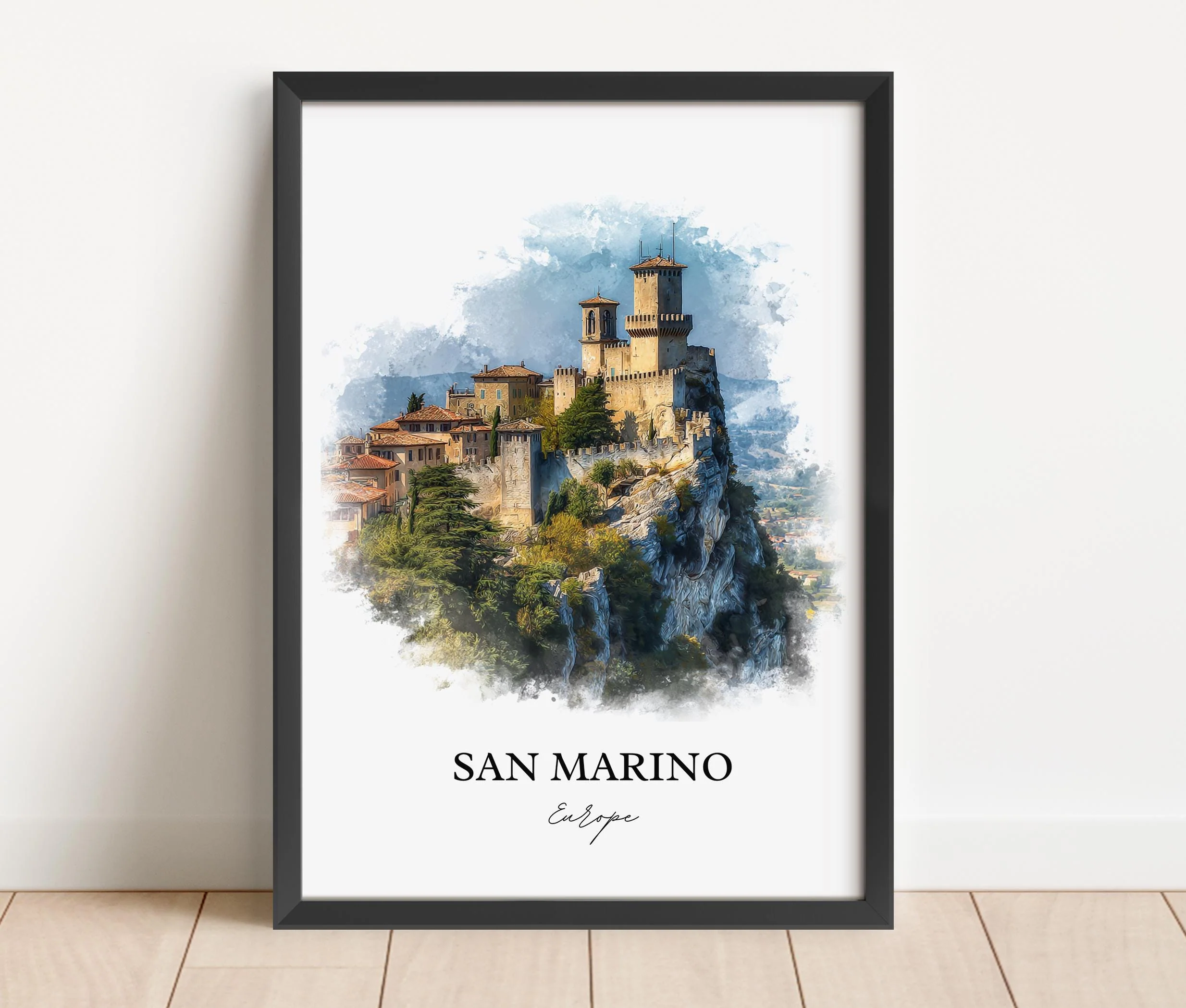 San Marino, San Marino – Watercolor Art Print - Image 6