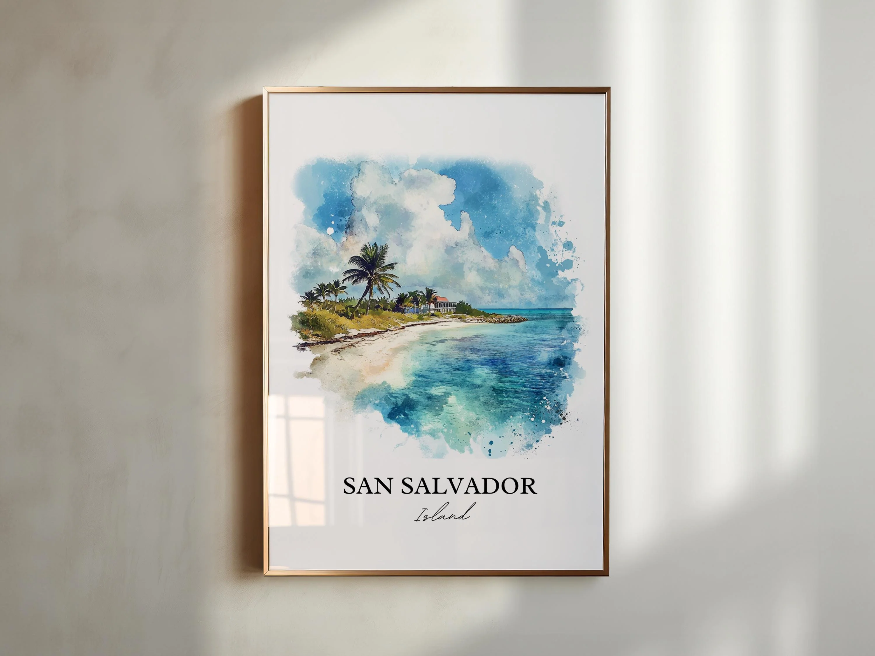 San Salvador Island, Bahamas – Watercolor Art Print - Image 3