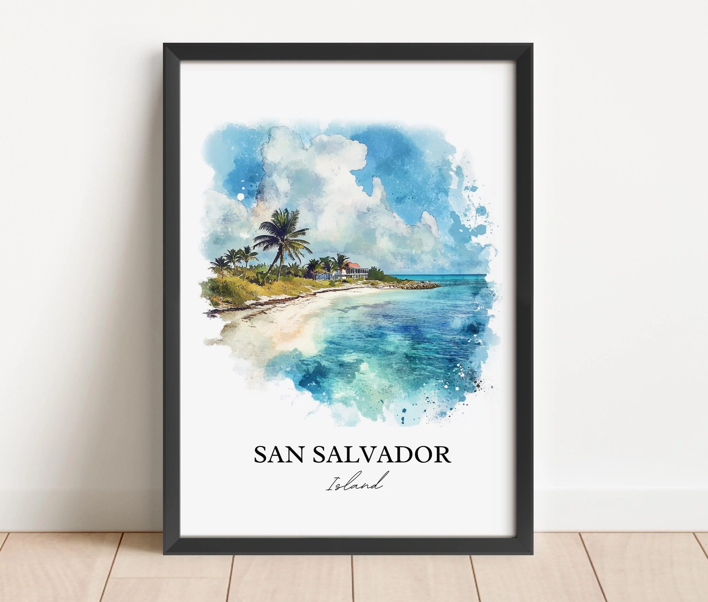 San Salvador Island, Bahamas – Watercolor Art Print - Image 4