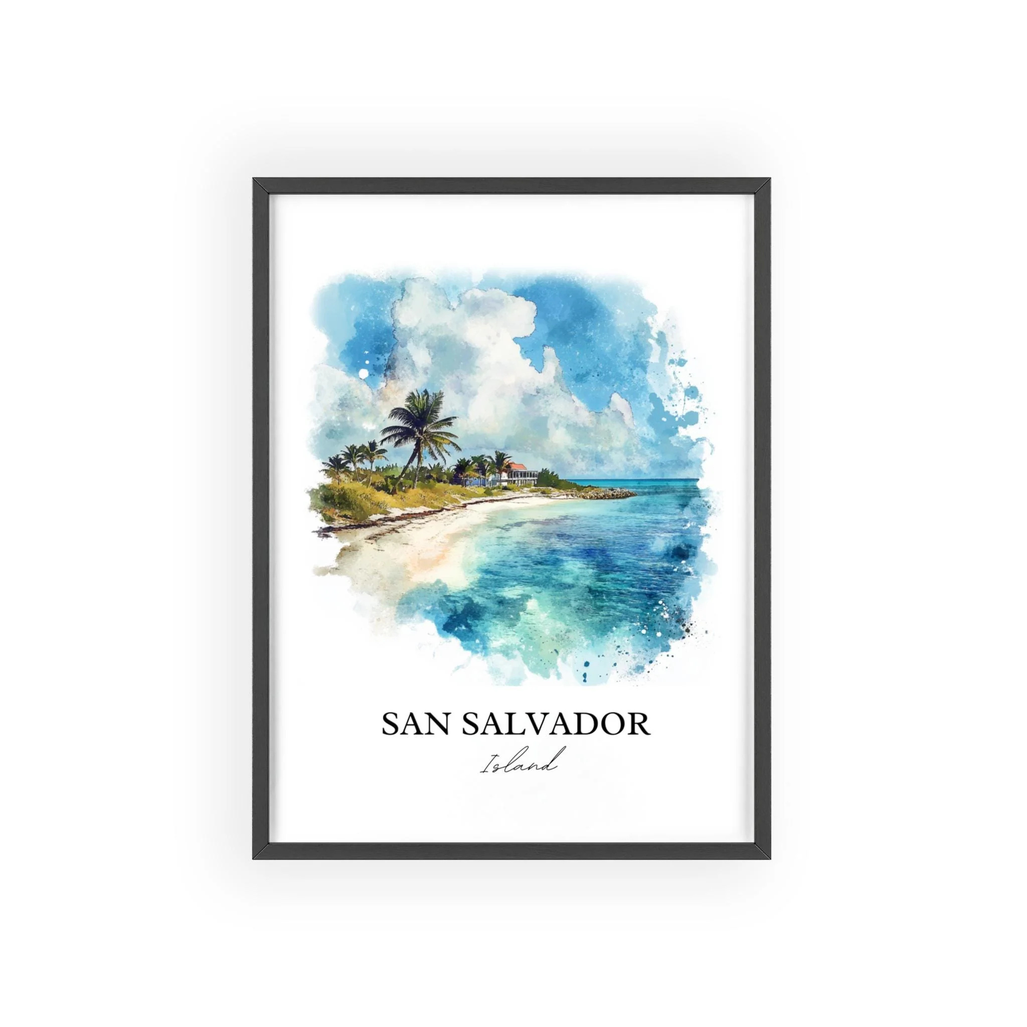 San Salvador Island, Bahamas – Watercolor Art Print - Image 6