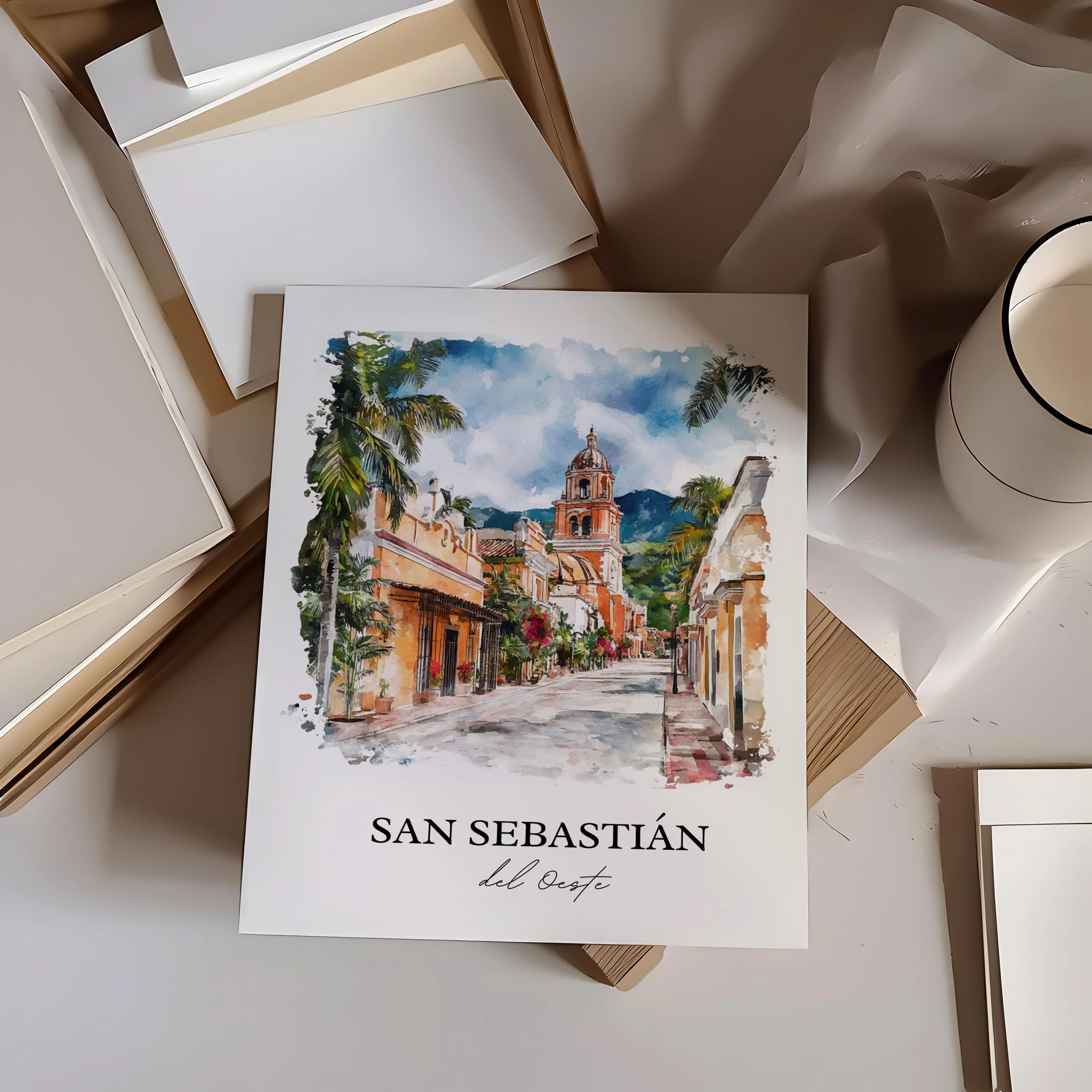 San Sebastián del Oeste, Mexico – Watercolor Art Print - Image 5