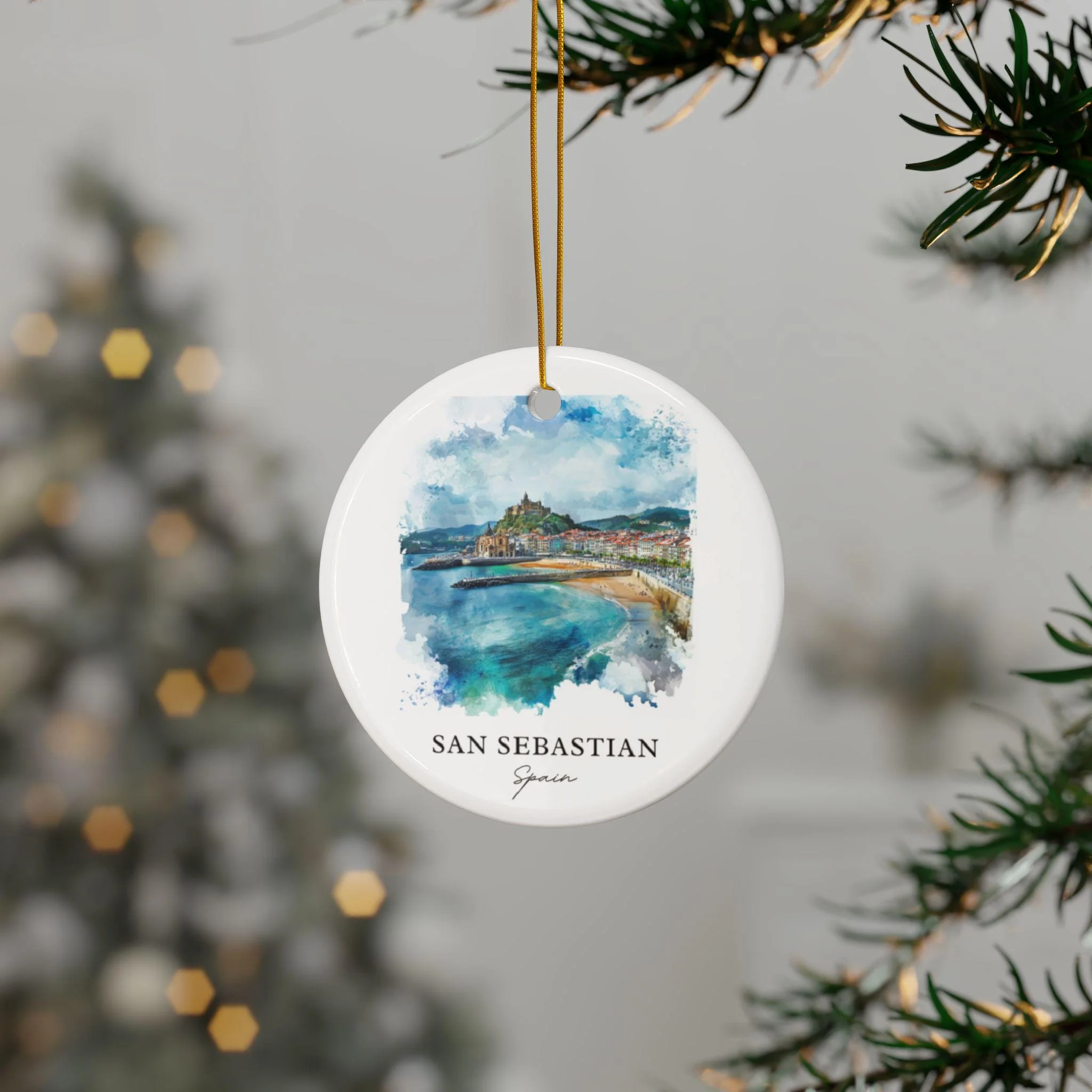 San Sebastian Spain Ornament: Unique San Sebastian Souvenir, Spain Xmas Decor, and Authentic San Sebastian Gift - Image 3