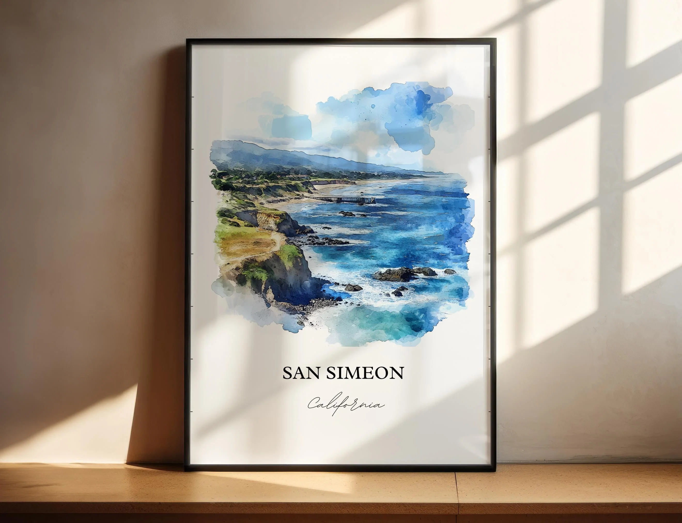 San Simeon, California – Watercolor Art Print
