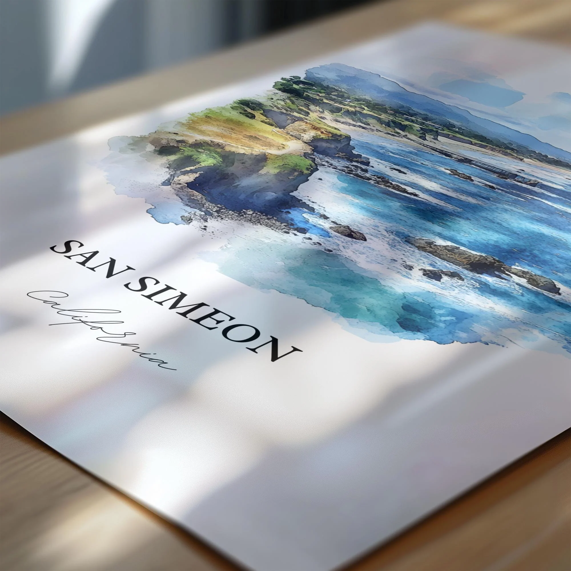 San Simeon, California – Watercolor Art Print - Image 2