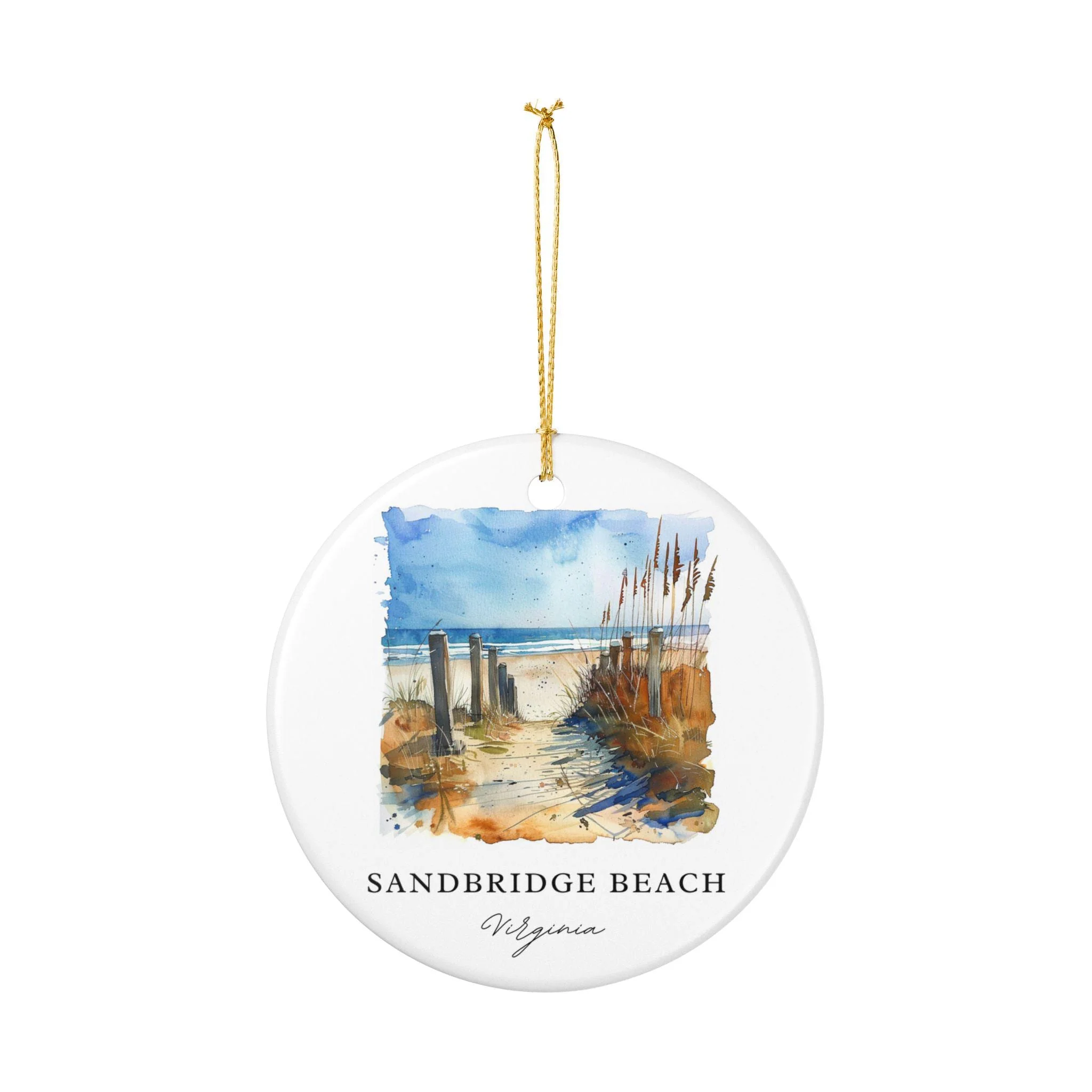 Sandbridge Beach Ornament: Unique Sandbridge Beach Souvenir, Sandbridge Beach Xmas Decor, and Authentic Virginia Gift - Image 2