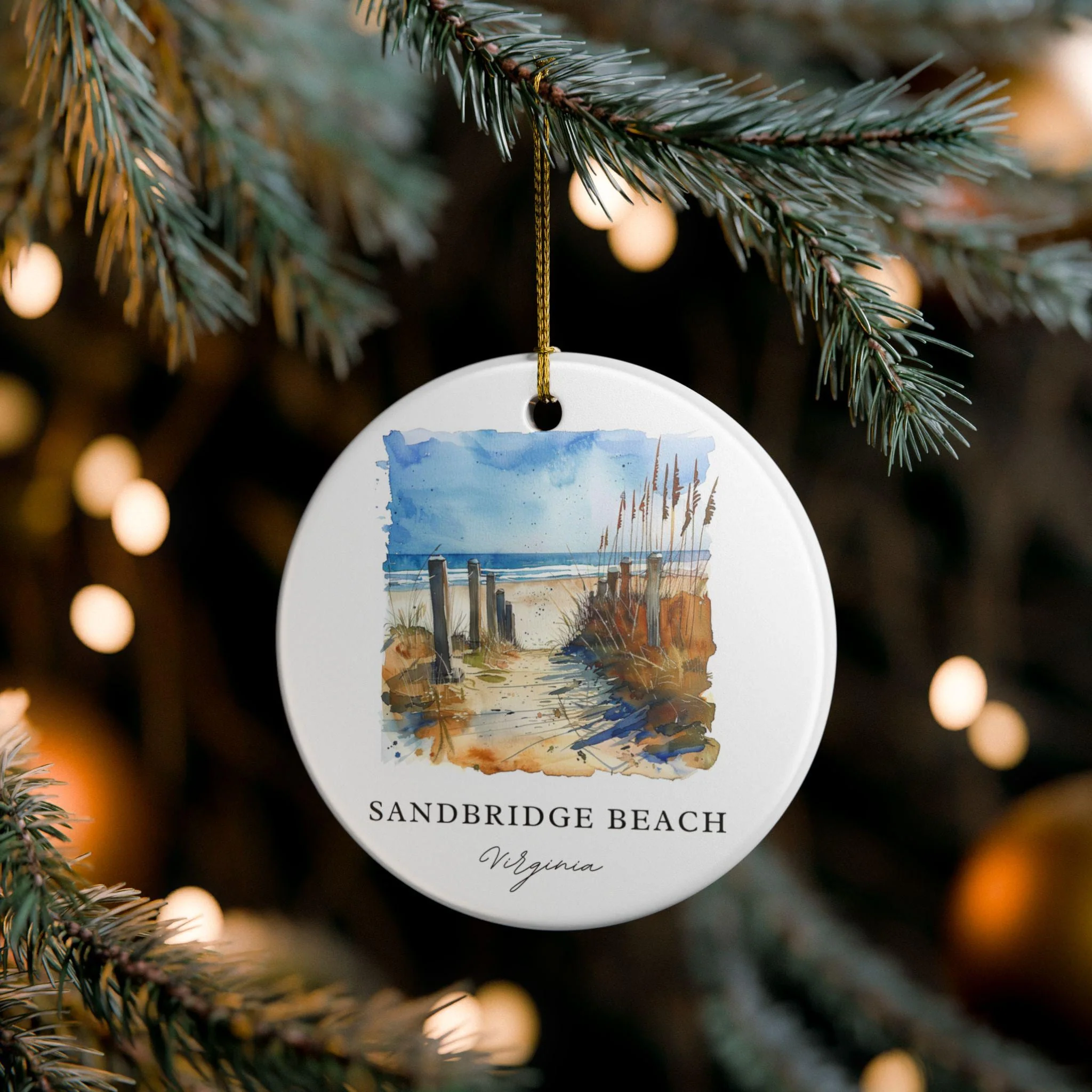 Sandbridge Beach Ornament: Unique Sandbridge Beach Souvenir, Sandbridge Beach Xmas Decor, and Authentic Virginia Gift - Image 4