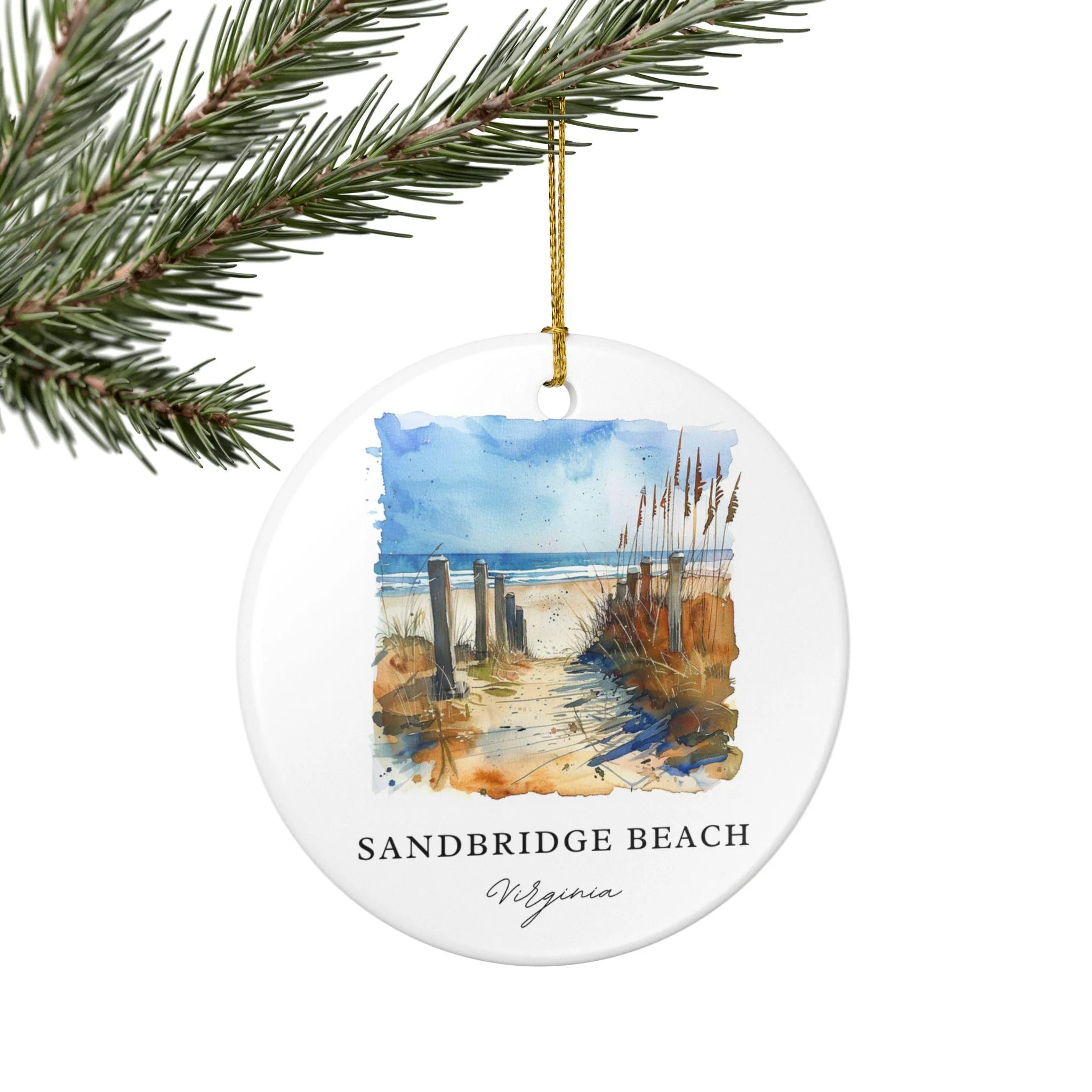 Sandbridge Beach Ornament: Unique Sandbridge Beach Souvenir, Sandbridge Beach Xmas Decor, and Authentic Virginia Gift - Image 5