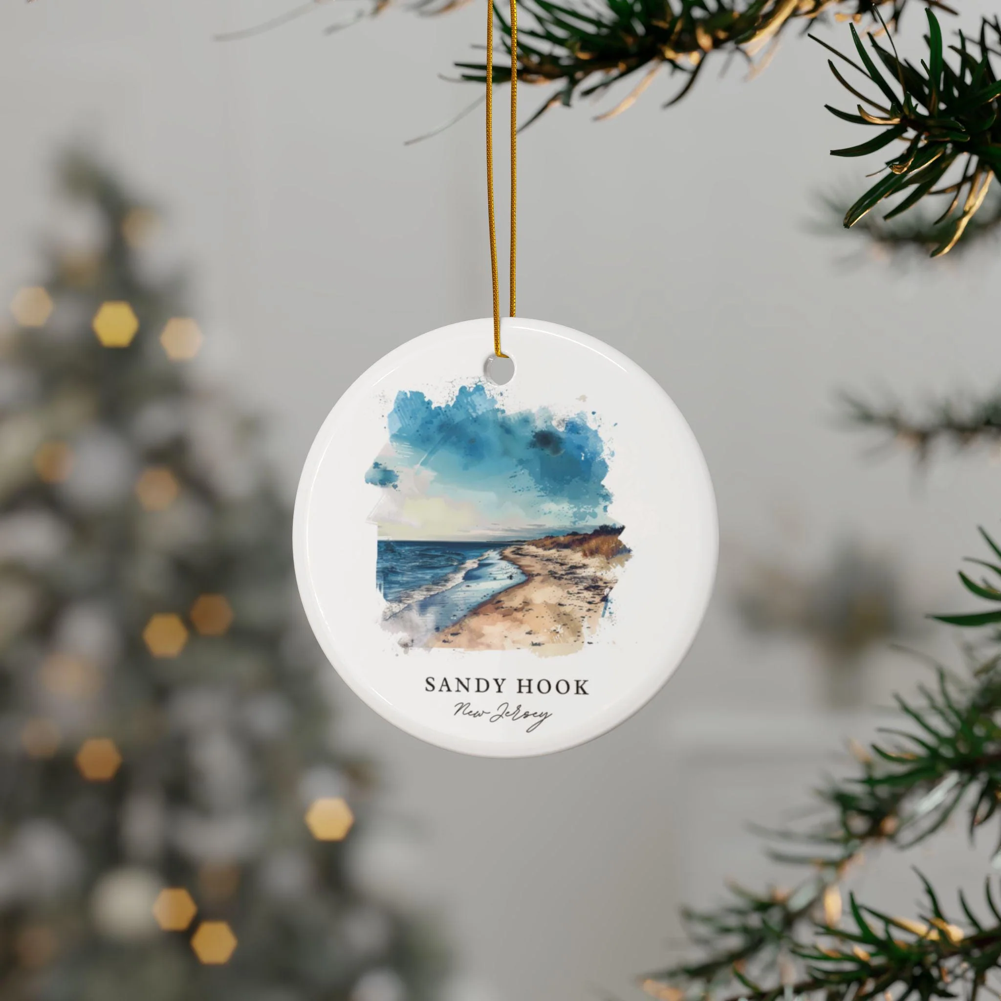 Sandy Hook NJ Ornament: Unique Sandy Hook Souvenir, Jersey Shore Xmas Decor, and Authentic Sandy Hook Gift - Image 3