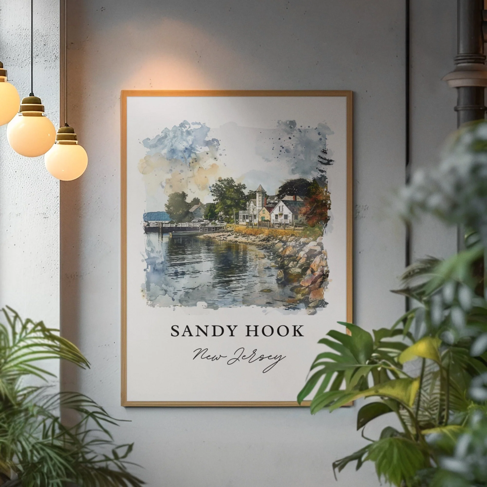 Sandy Hook, Connecticut – Watercolor Art Print