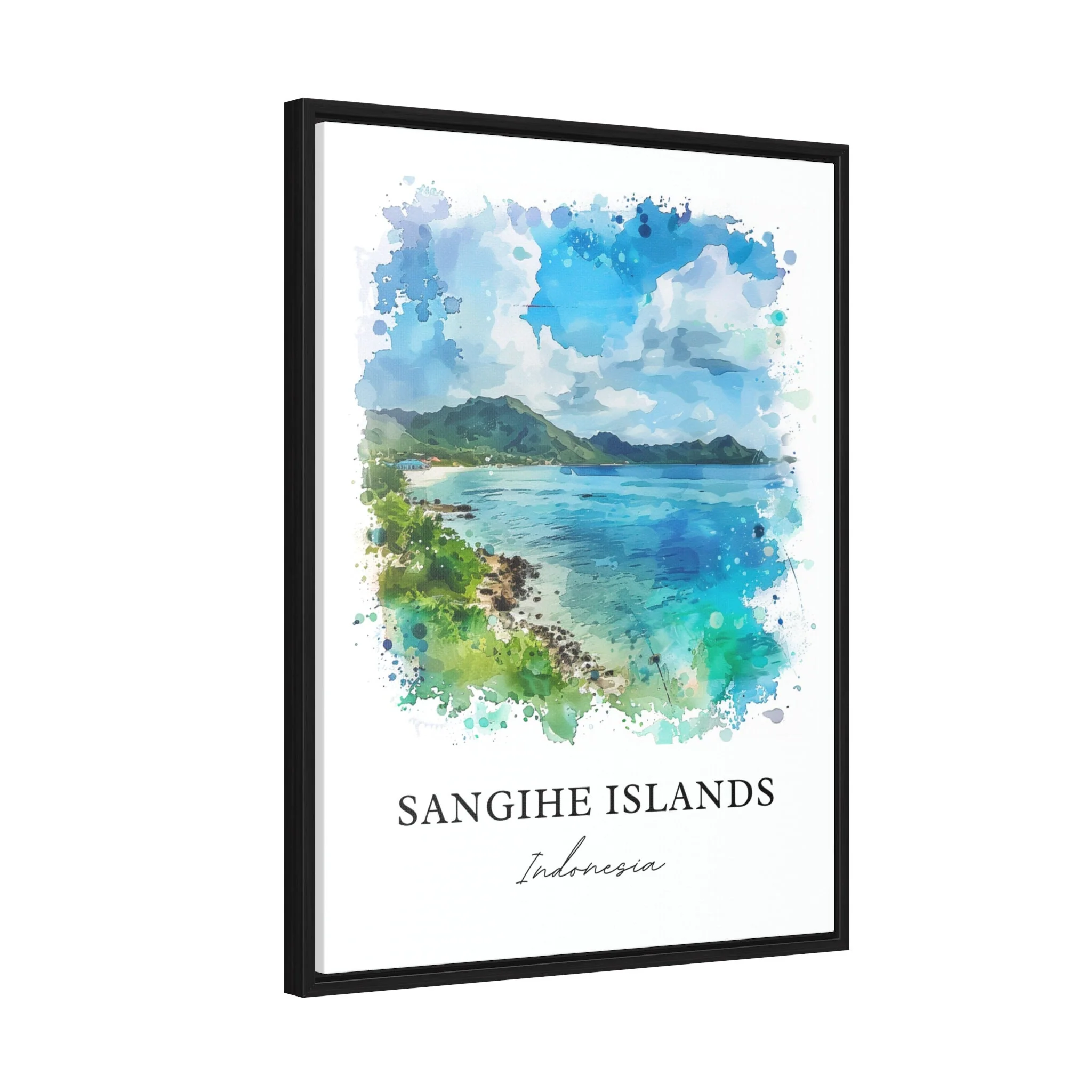 Sangihe Islands, Indonesia – Watercolor Art Print of Ruang Volcano - Image 6