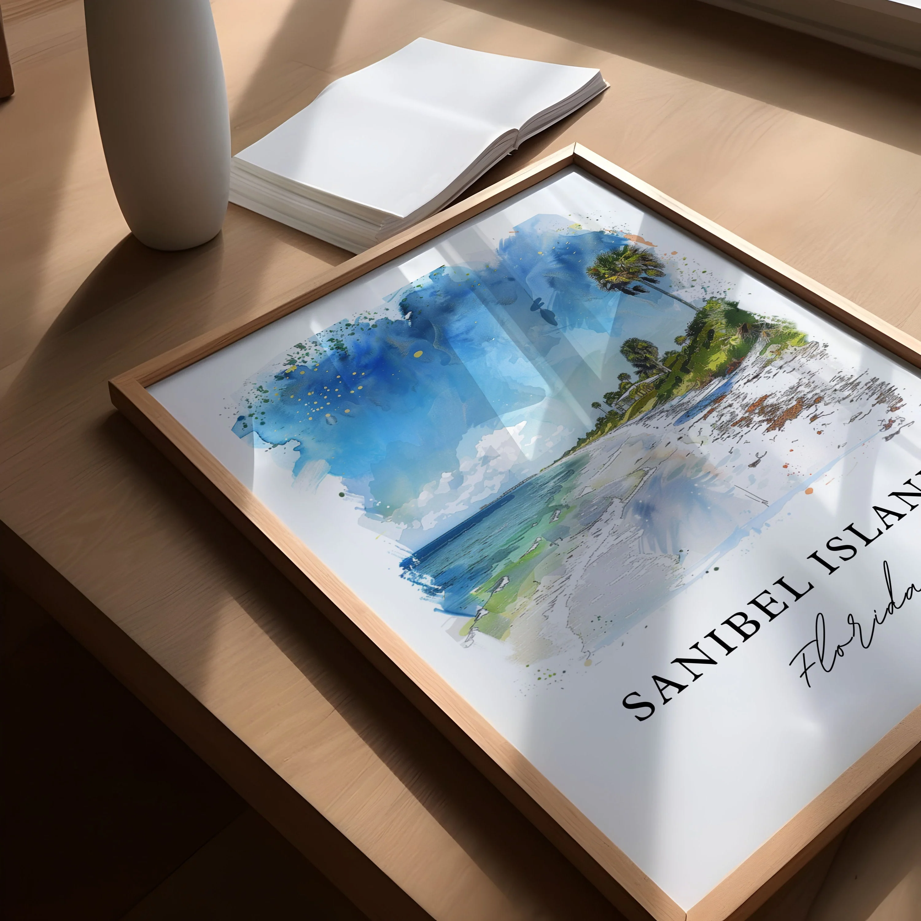 Sanibel Island, USA – Watercolor Art Print - Image 2