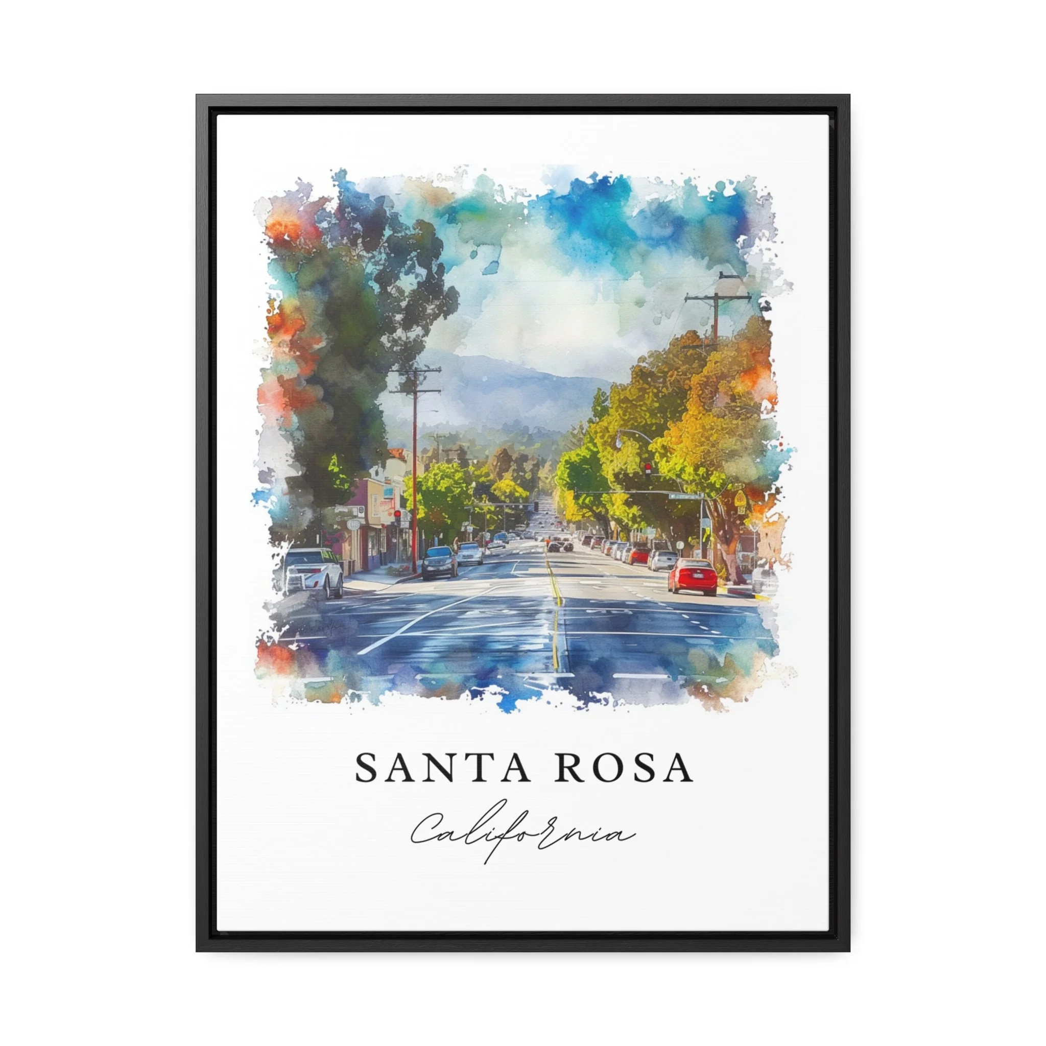 Santa Rosa, California Watercolor Art Print - Image 5