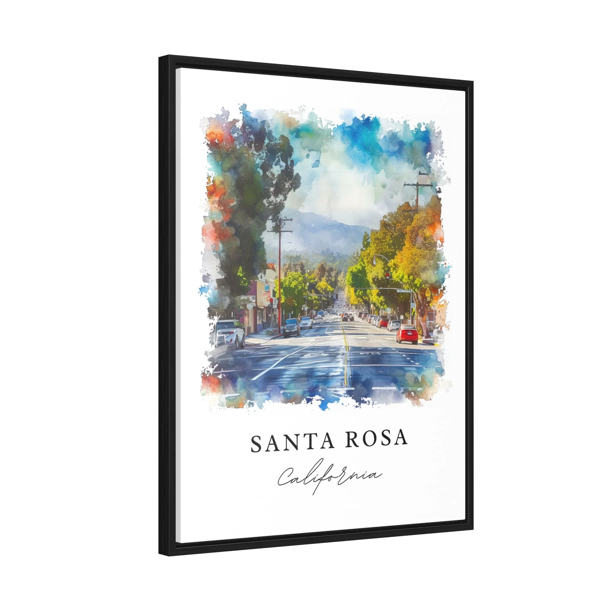 Santa Rosa, California Watercolor Art Print - Image 6