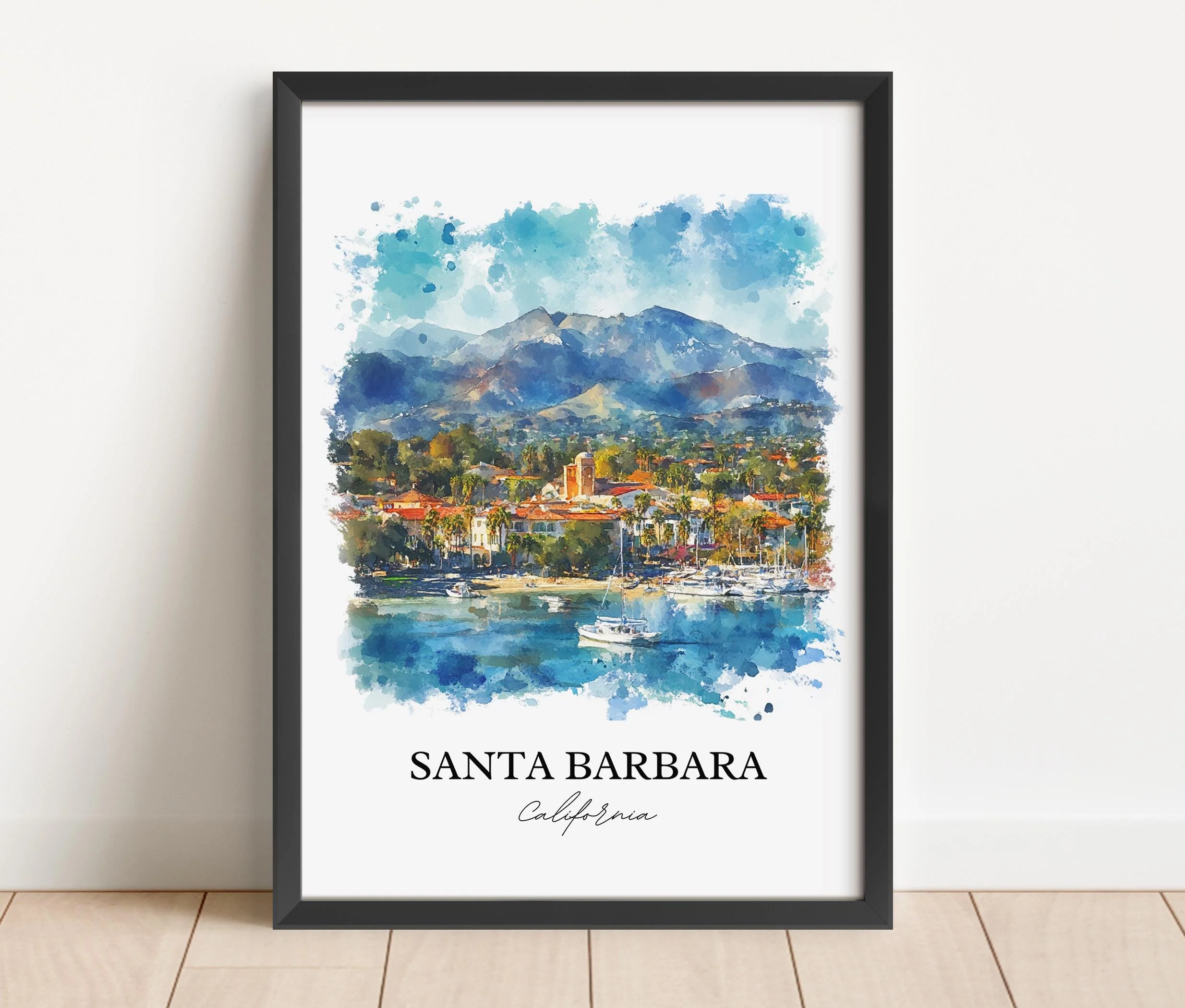 Santa Barbara, USA – Watercolor Art Print - Image 4