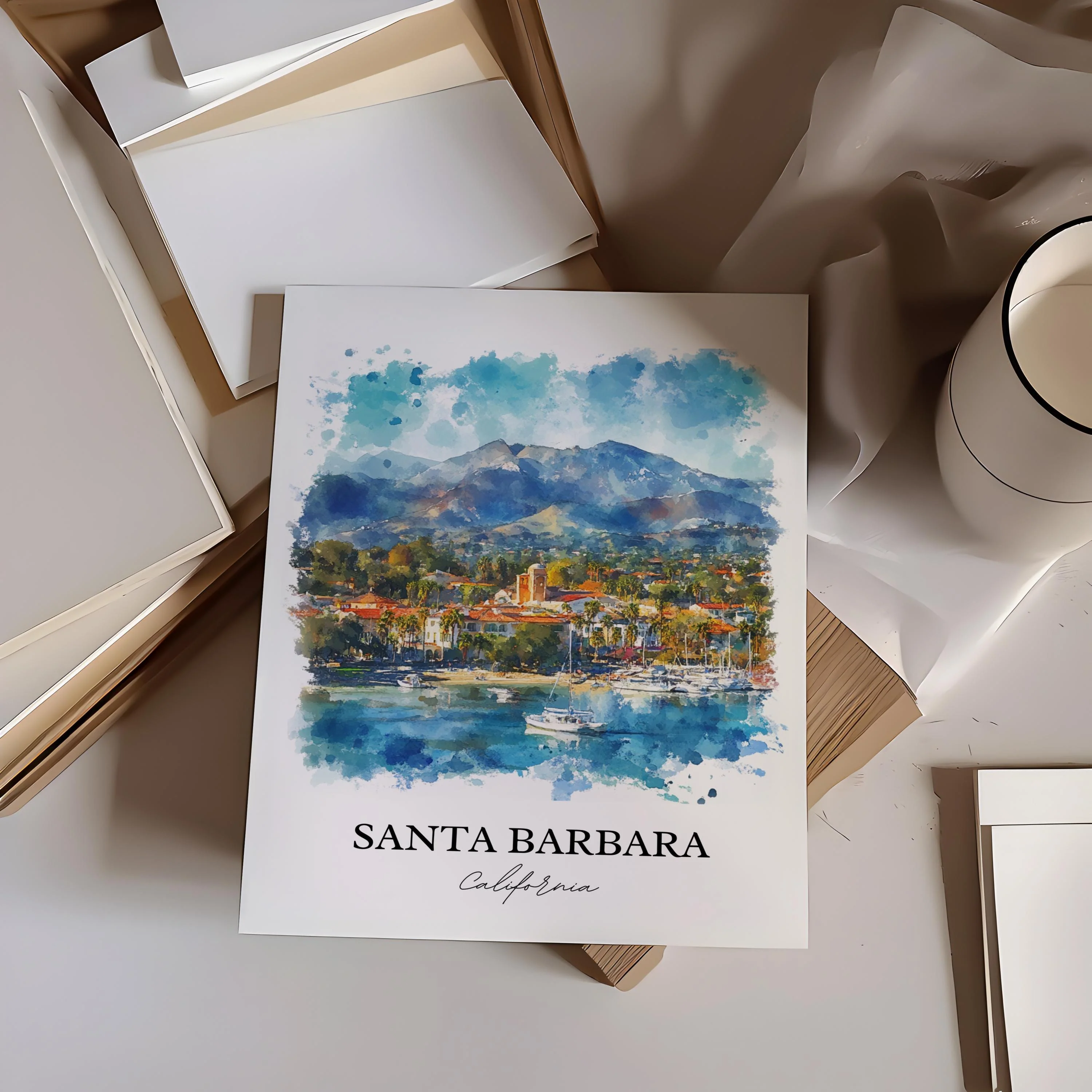 Santa Barbara, USA – Watercolor Art Print - Image 6