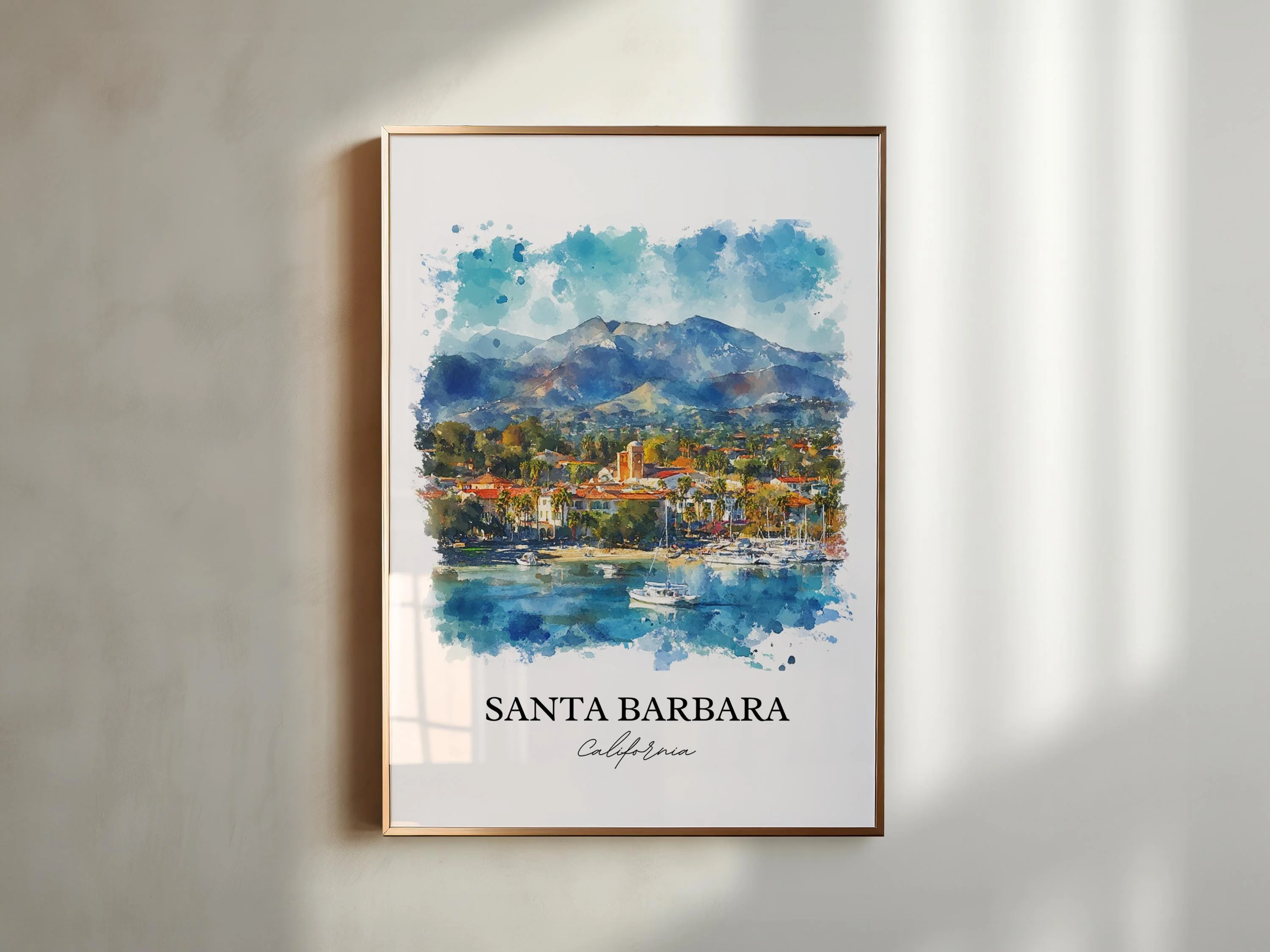 Santa Barbara, USA – Watercolor Art Print - Image 3