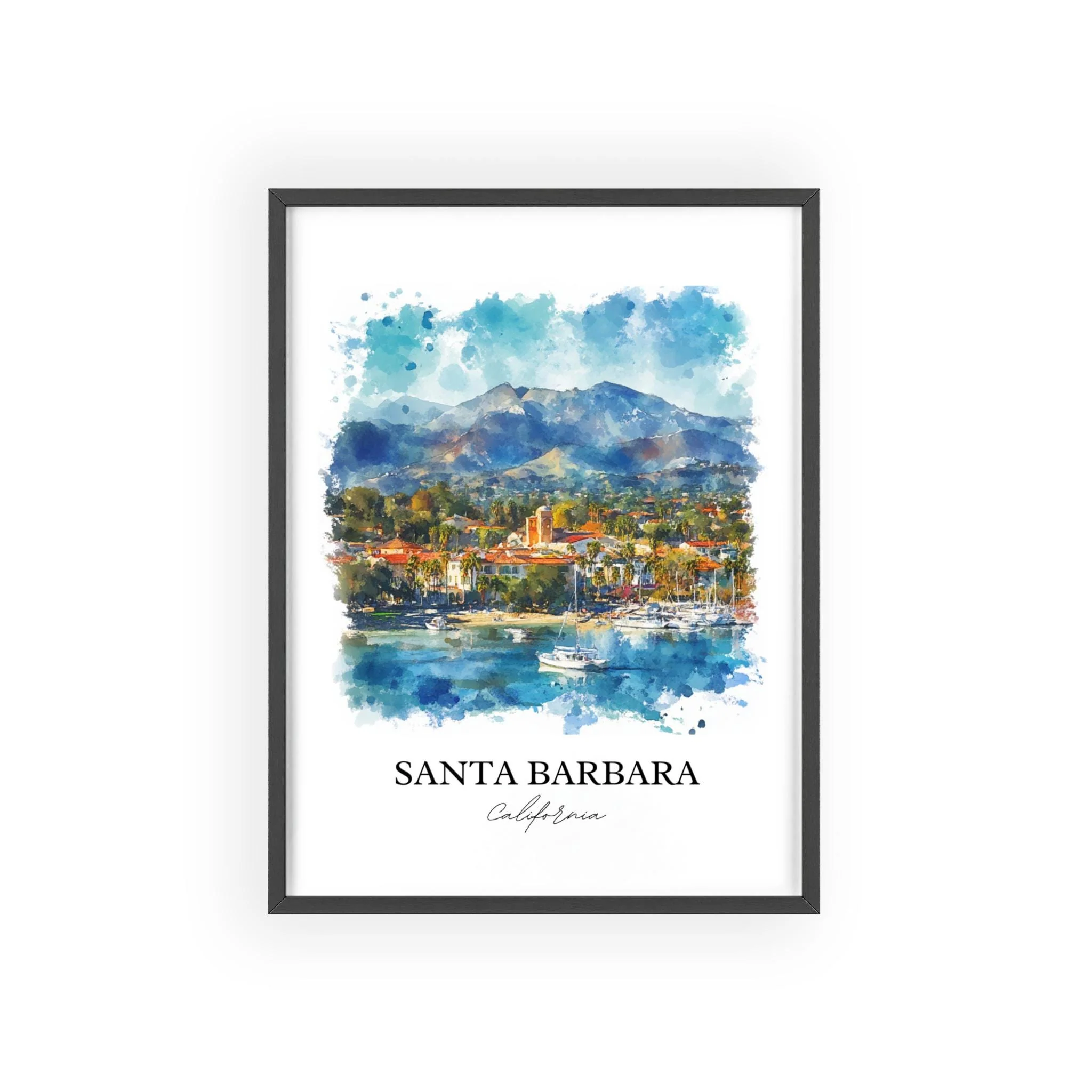 Santa Barbara, USA – Watercolor Art Print - Image 7